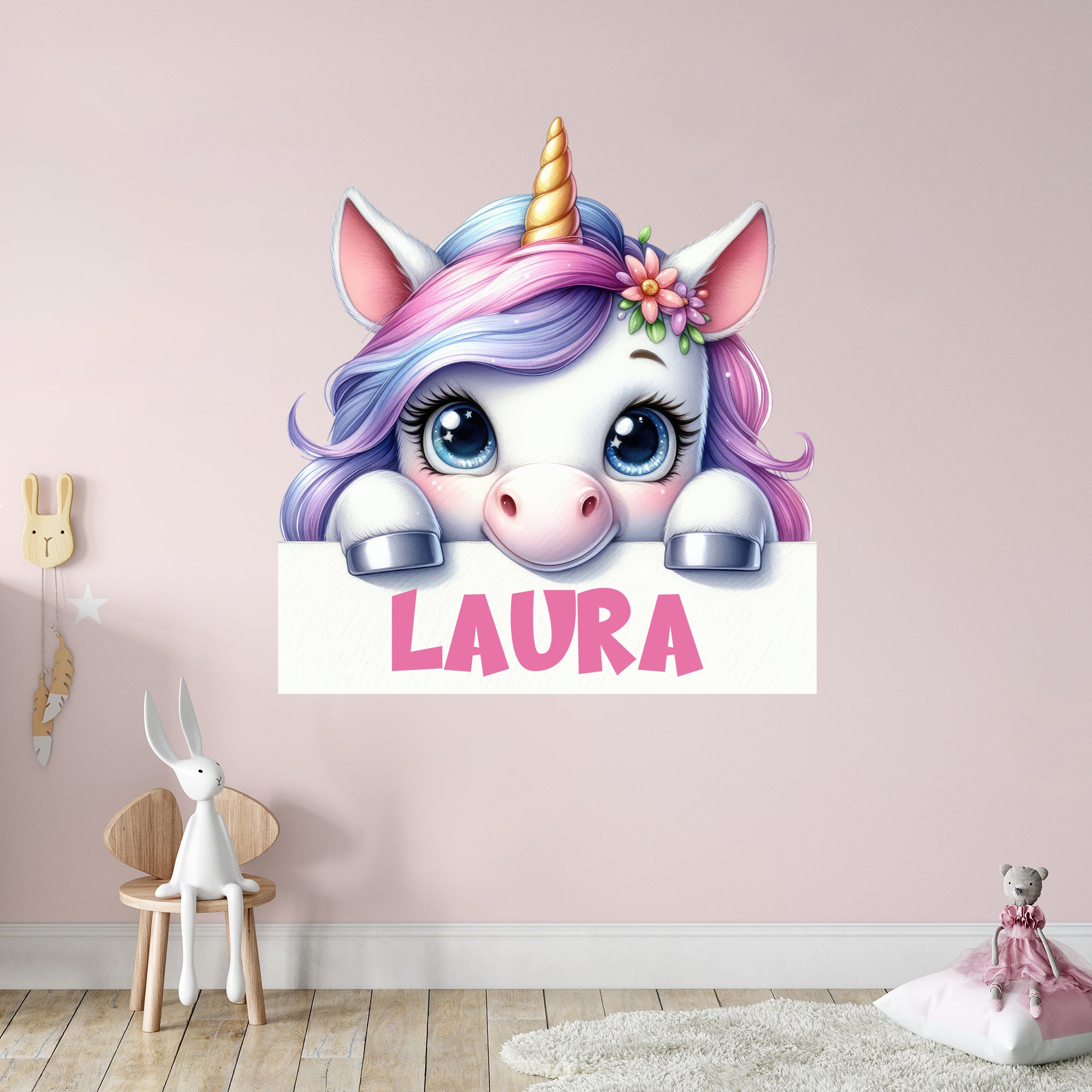 Wandtattoo Einhorn mit Name