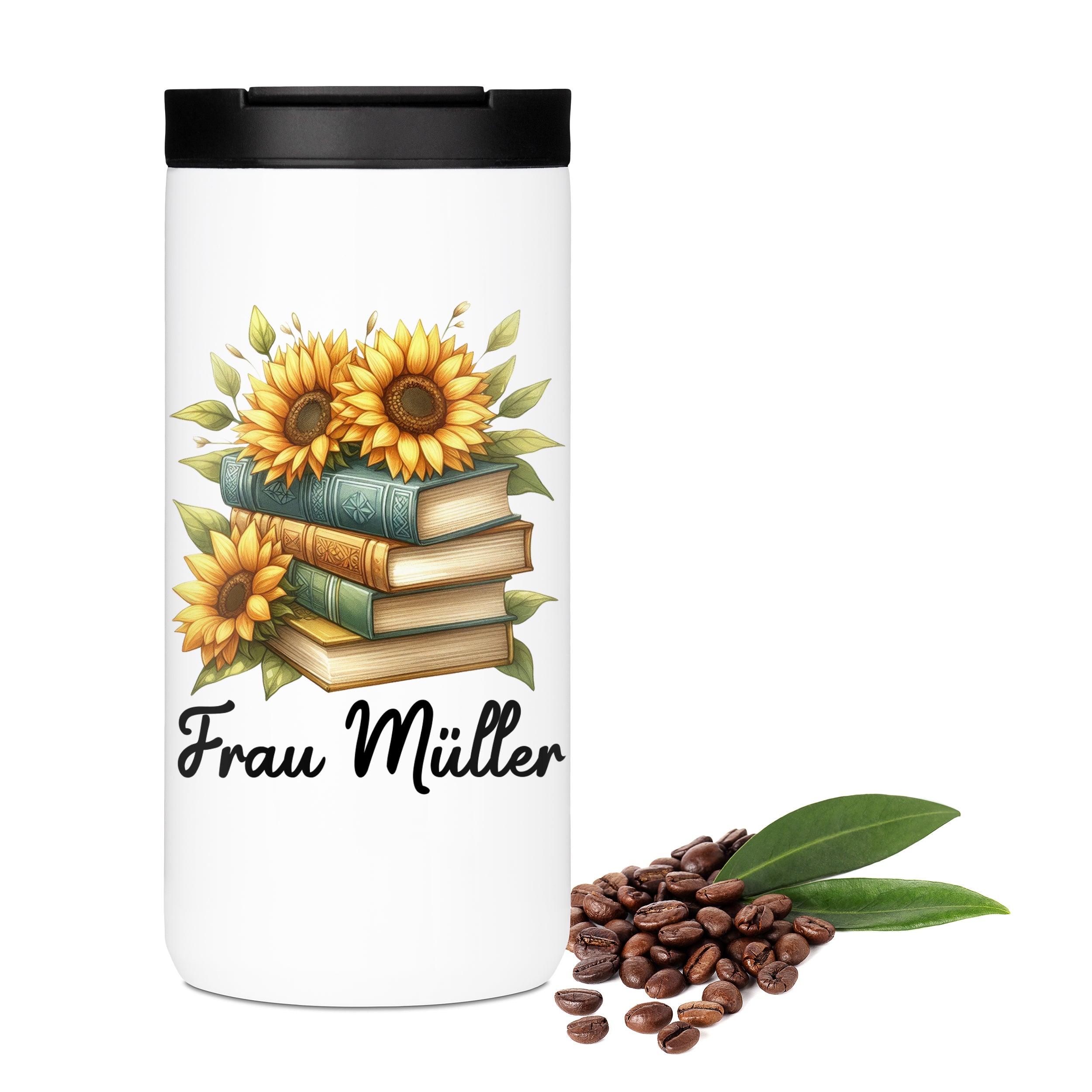 Kaffeebecher Thermo mit Sonnenblumen