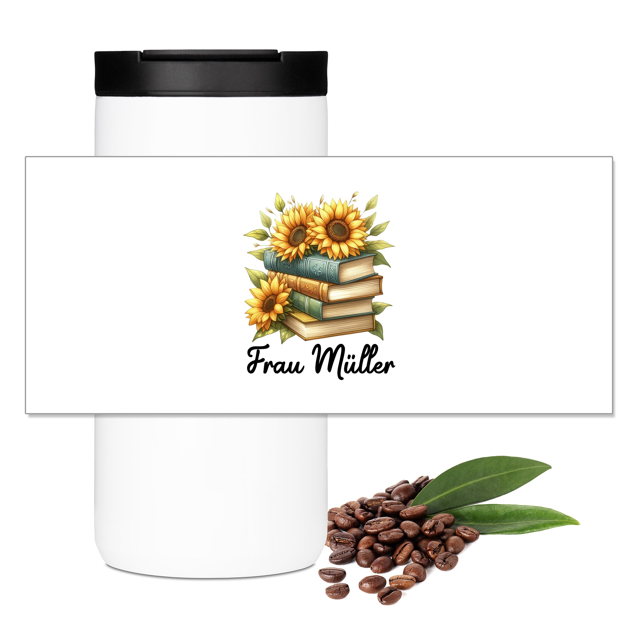 Kaffeebecher Thermo mit Sonnenblumen