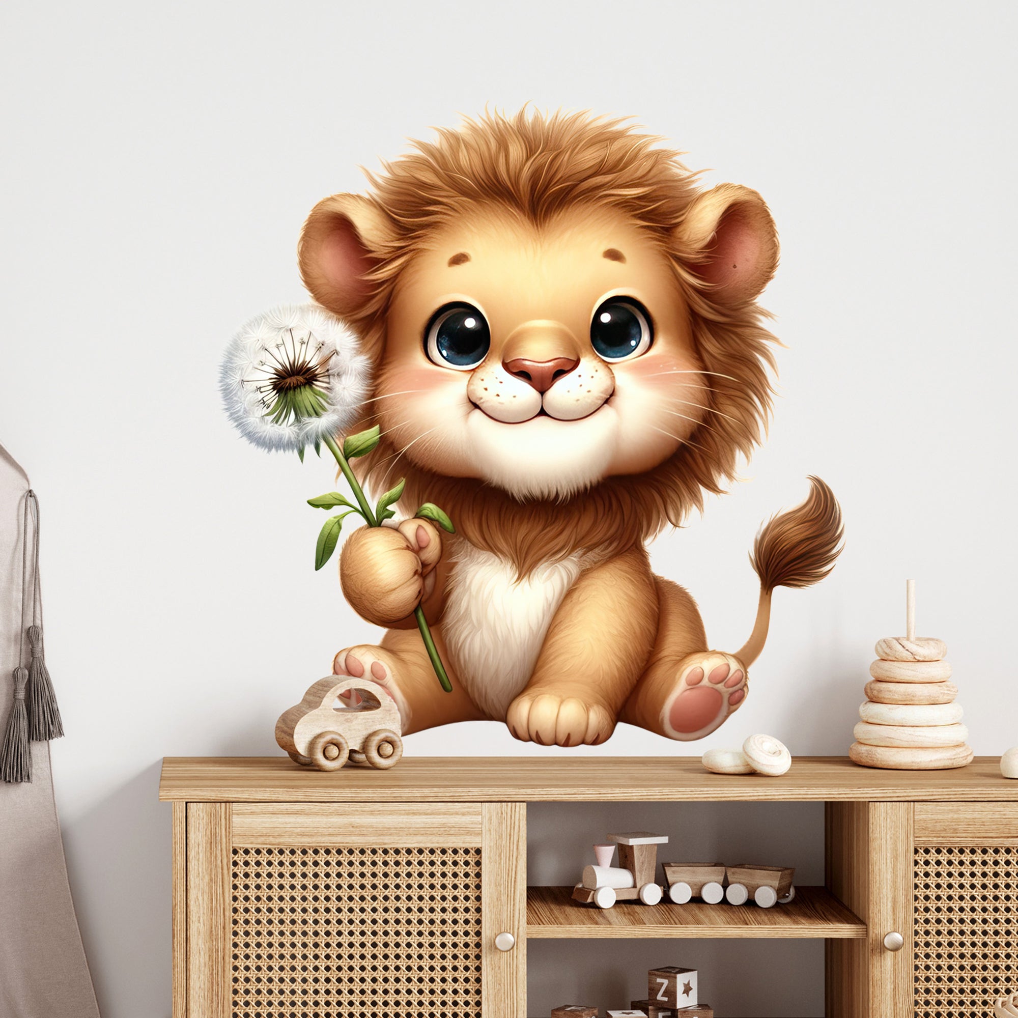 Wandtattoo Löwe mit Pusteblume