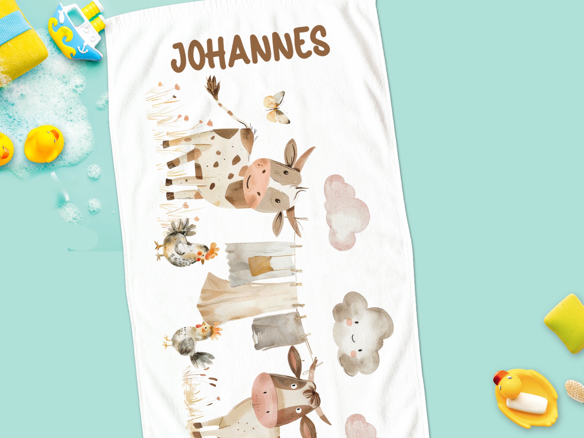 Handtuch Bauernhof mit Kühen