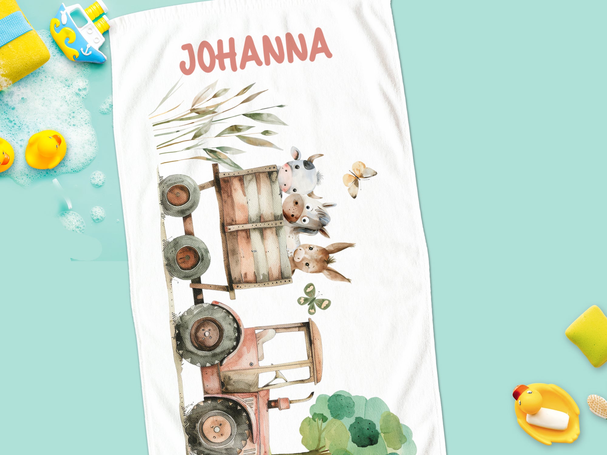 Handtuch mit Traktor-Motiv