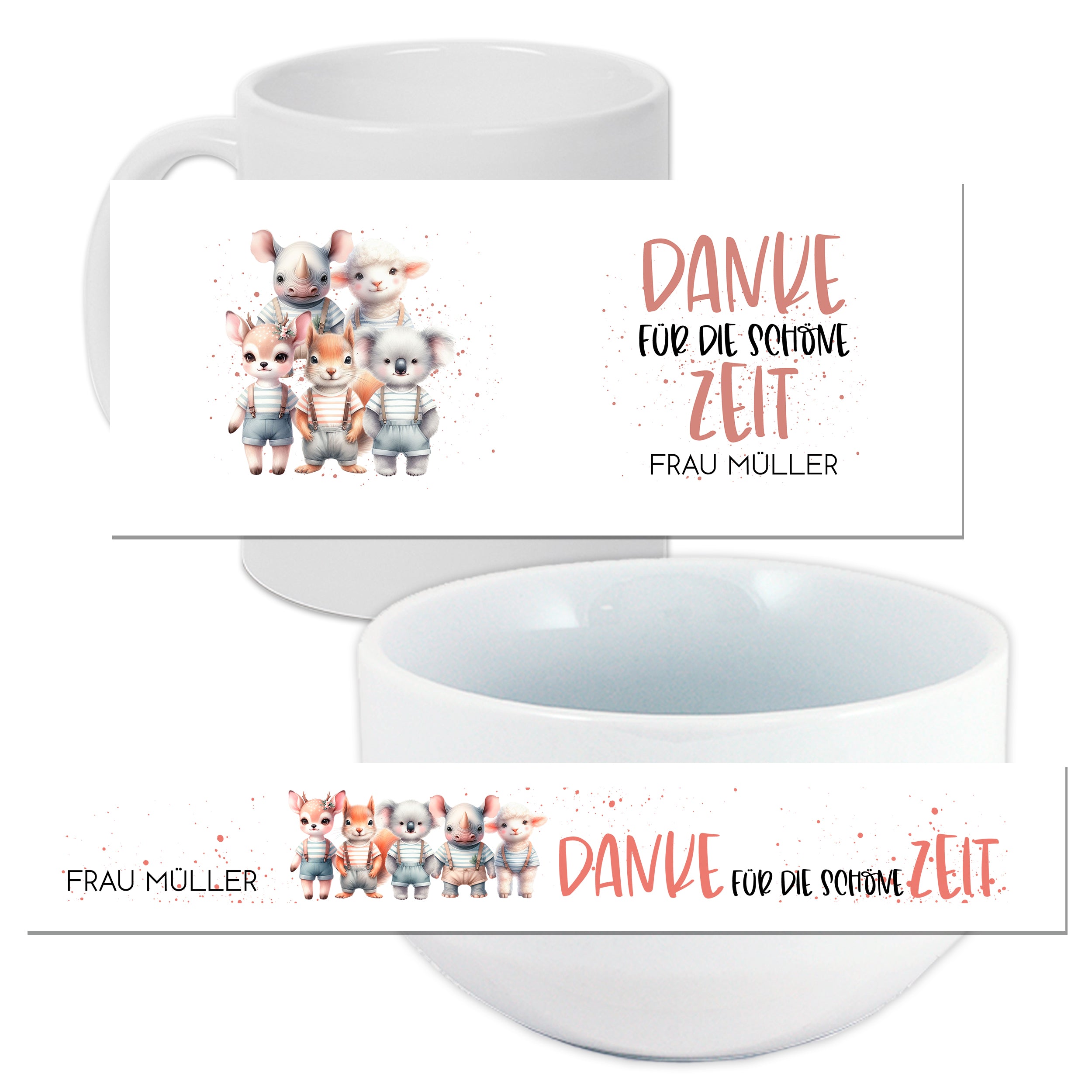 Frühstücksset mit süßen Tierchen - Für fröhliche Morgenstunden