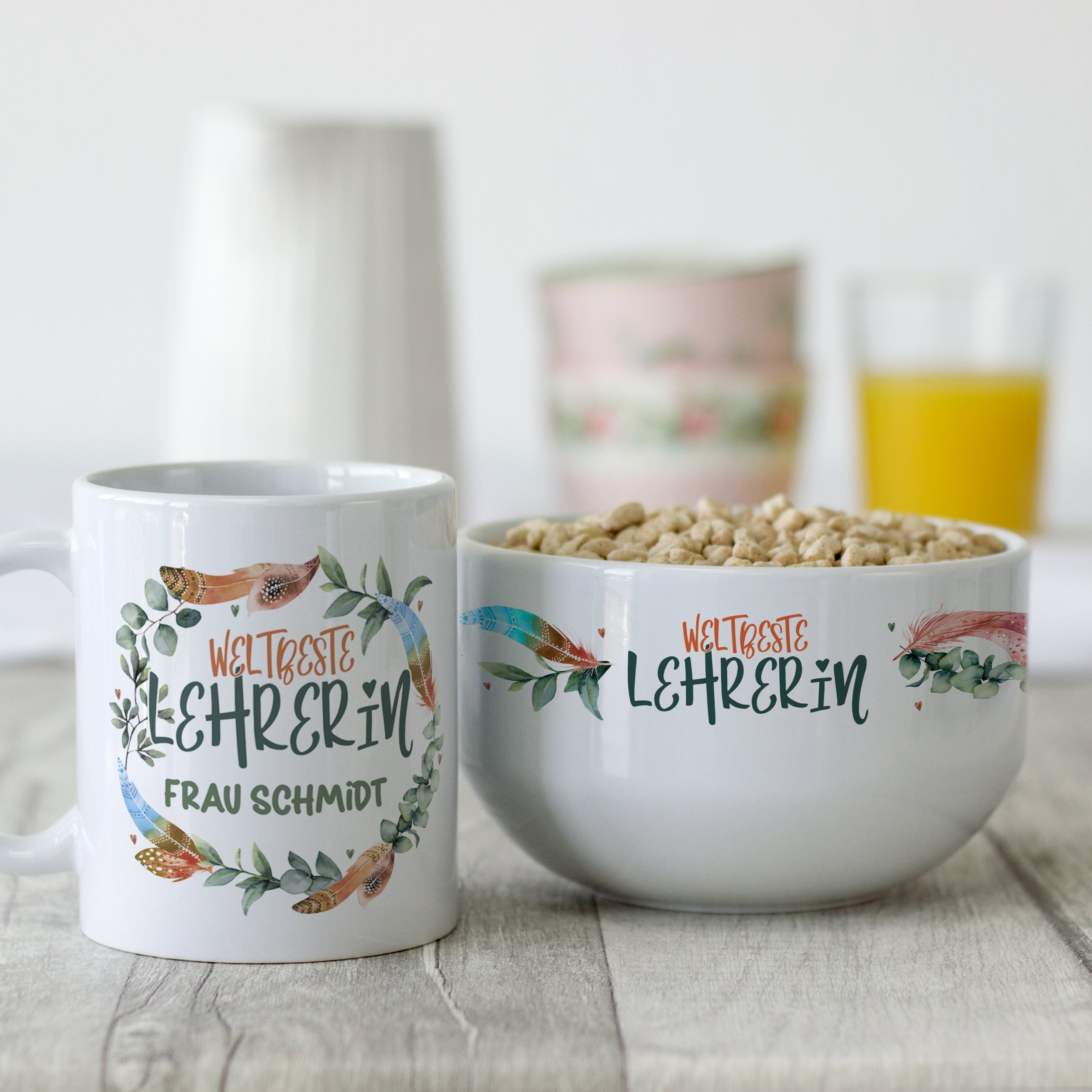 Frühstücksset Weltbeste Lehrerin - Für den perfekten Start in den Tag
