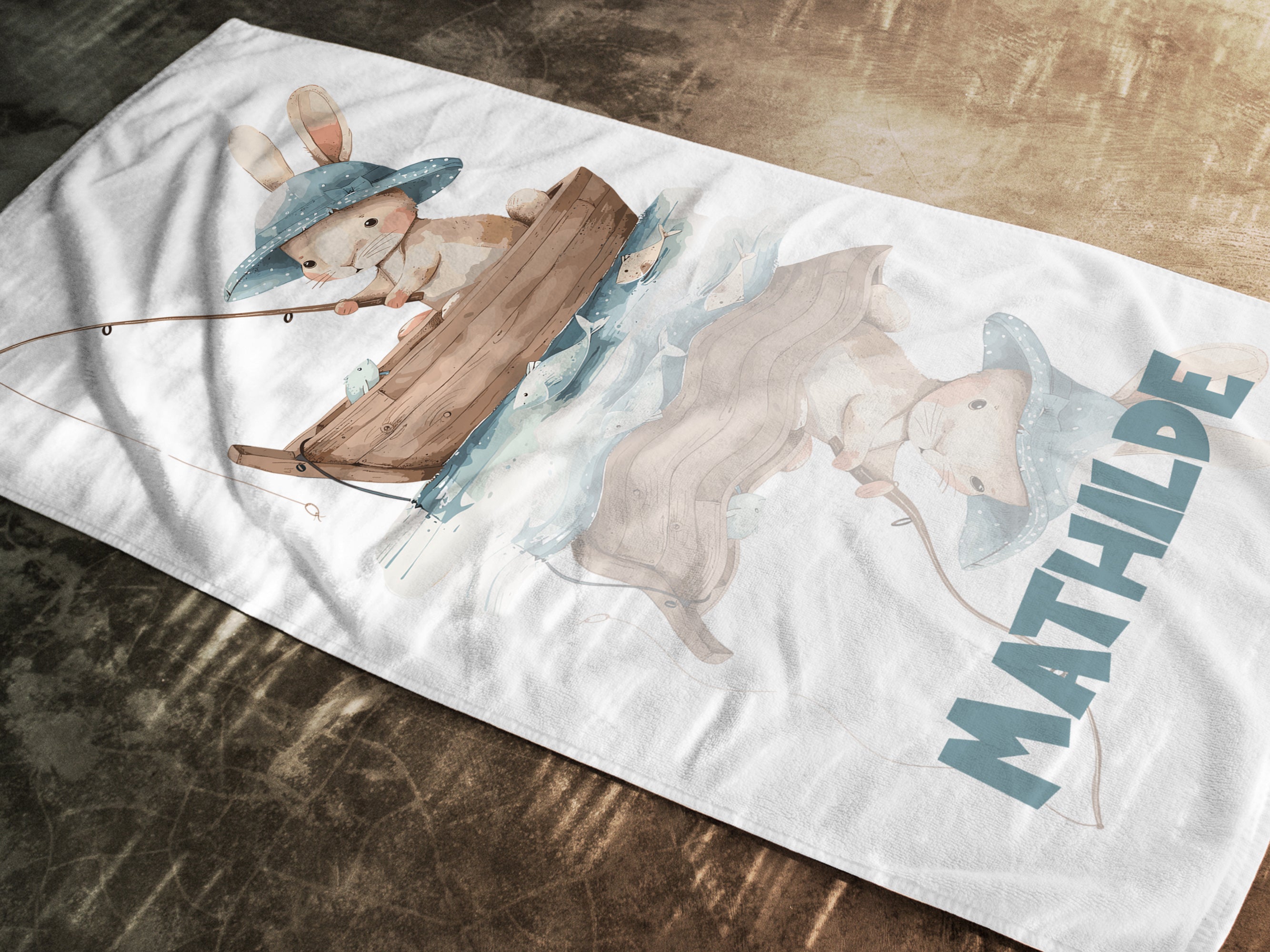 Handtuch mit süßem Hasenmotiv