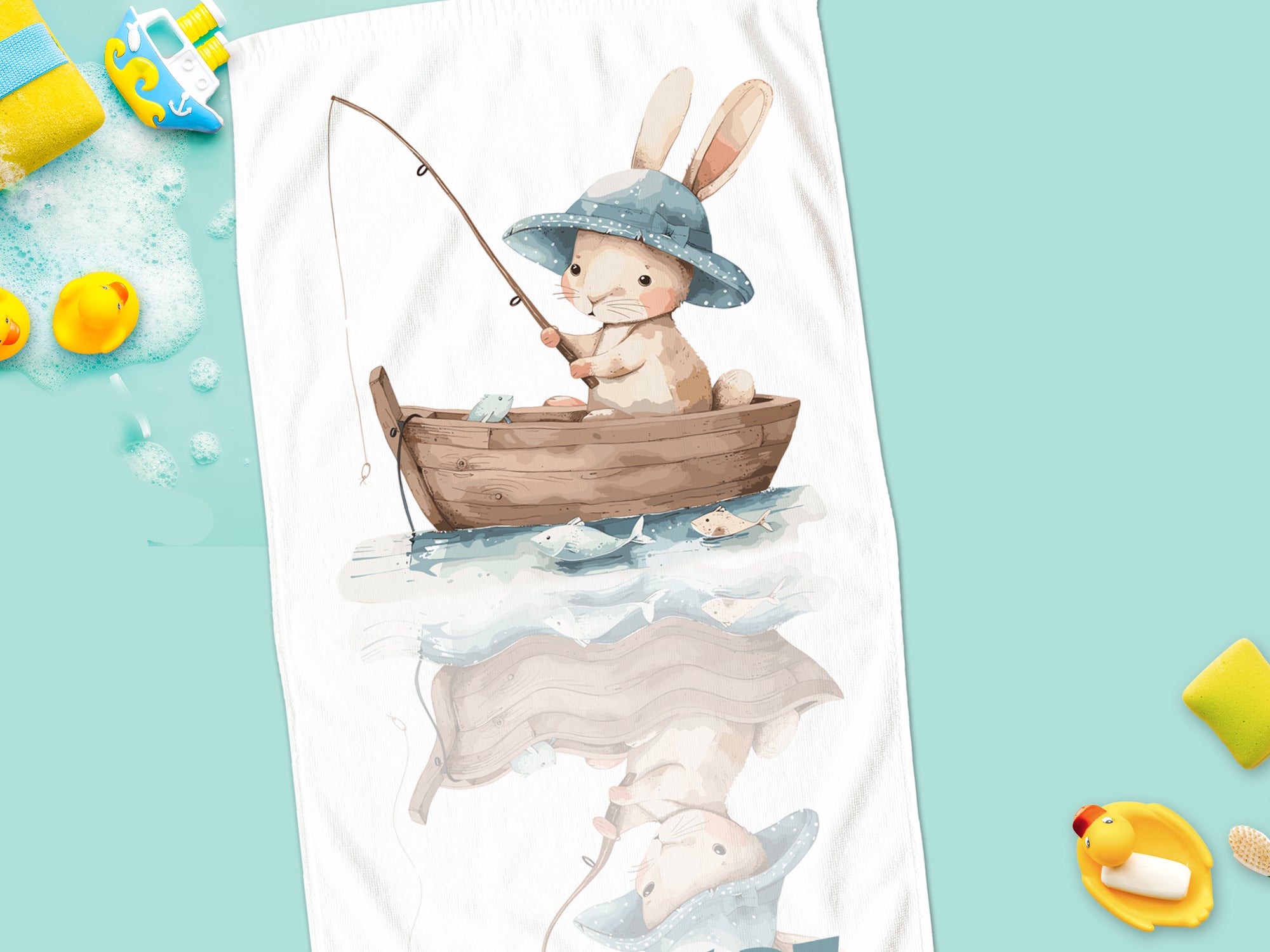 Handtuch mit süßem Hasenmotiv