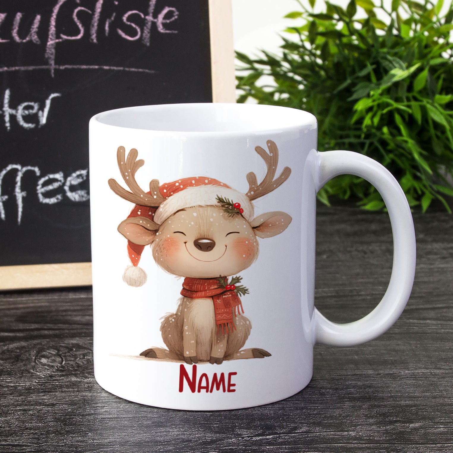 Weihnachtstasse mit Rentier