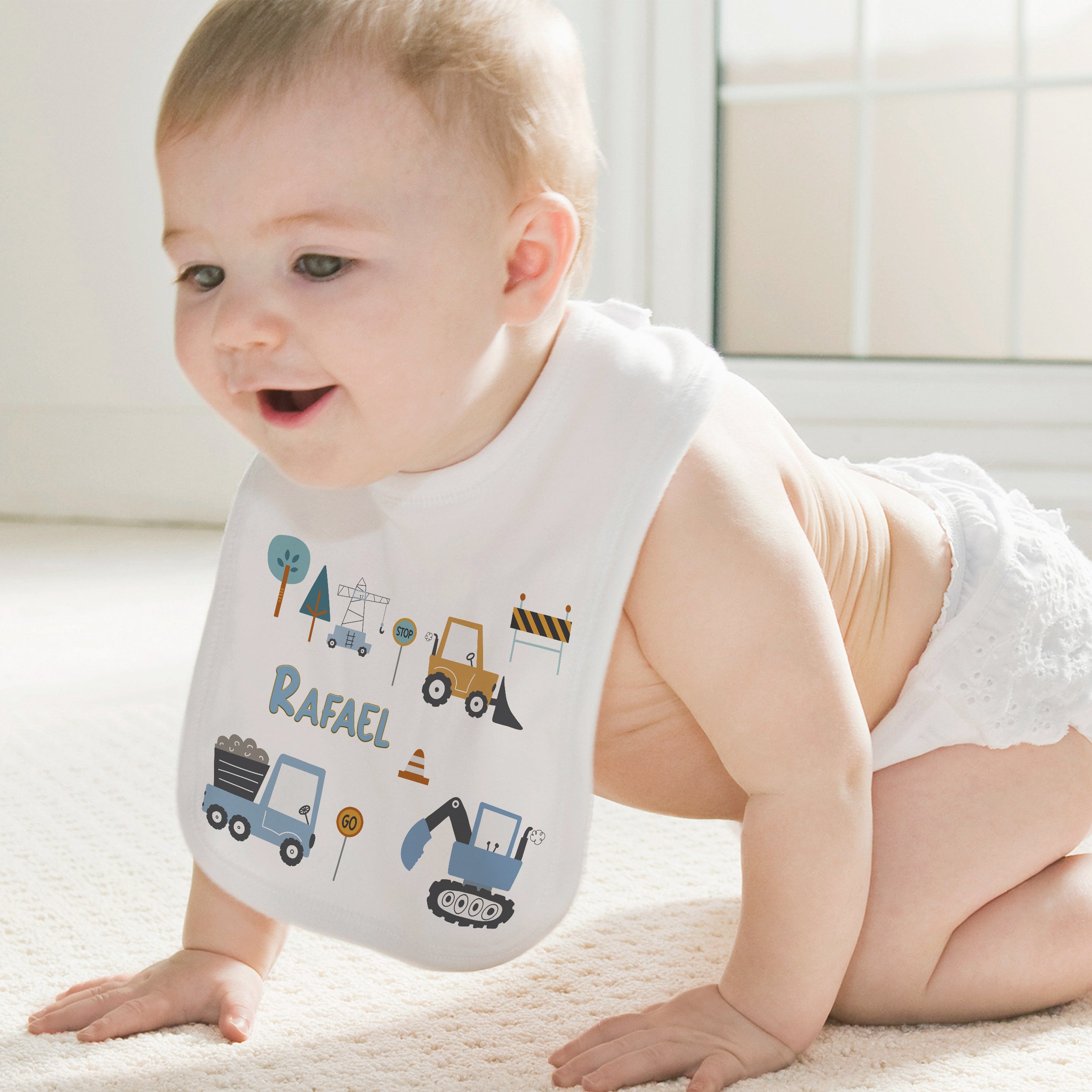 Baby Lätzchen Baustellenmotiv - Für kleine Bauarbeiter