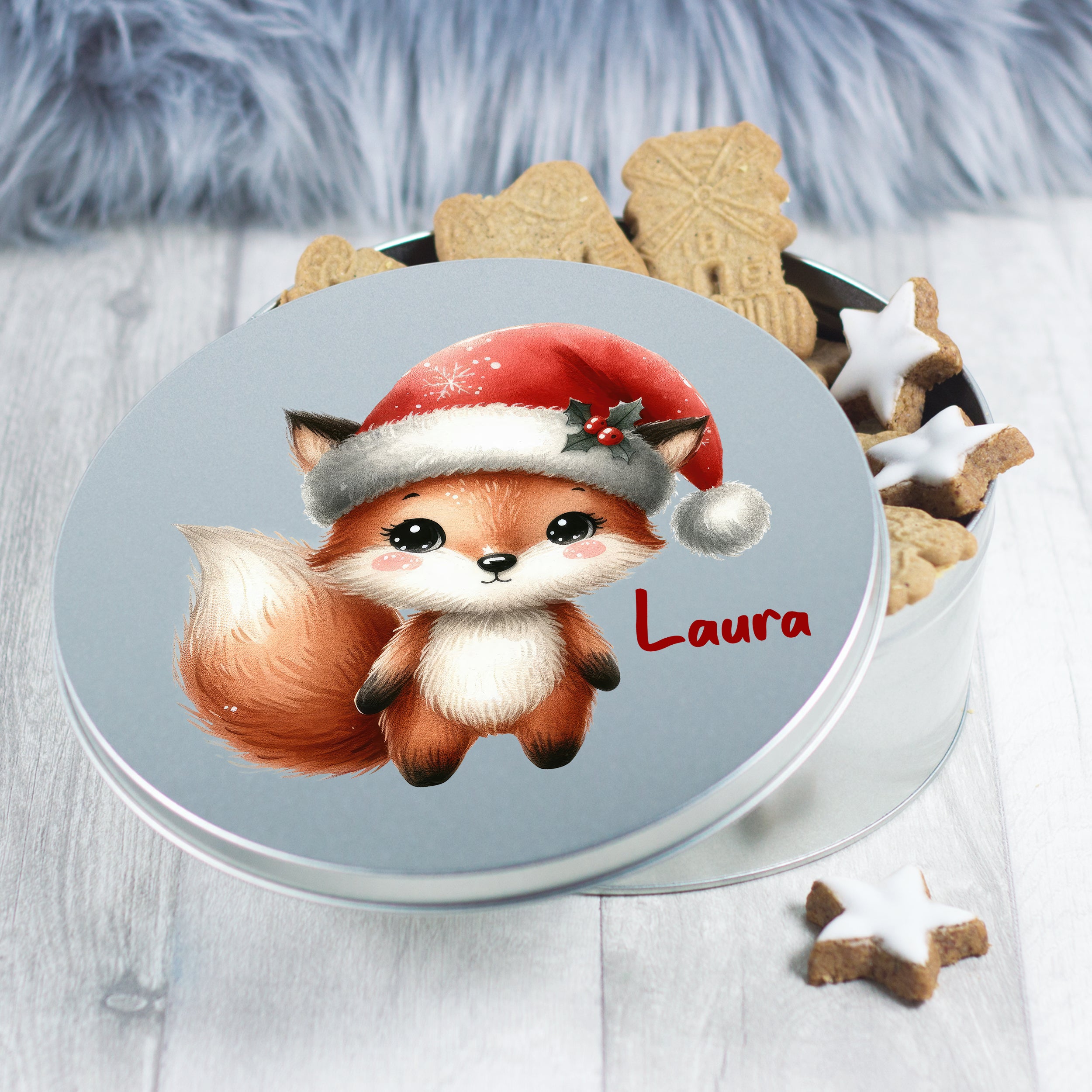 Keksdose Fuchs mit Weihnachtsmütze - Für süße Momente