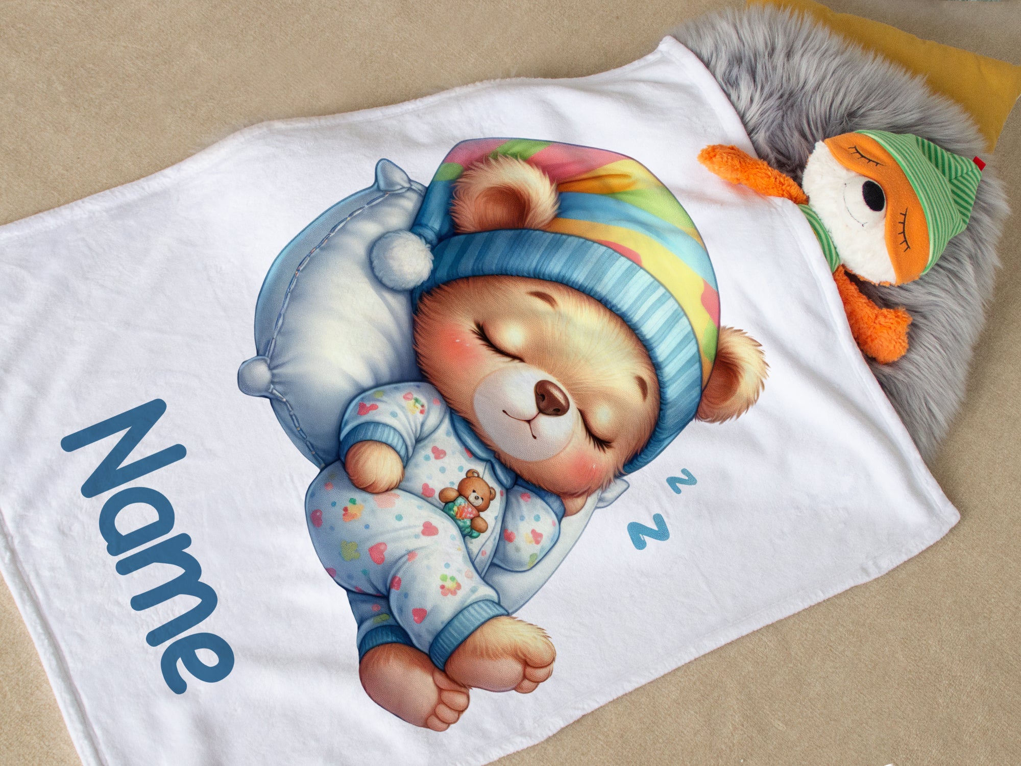 Babydecke mit süßem Bärenmotiv