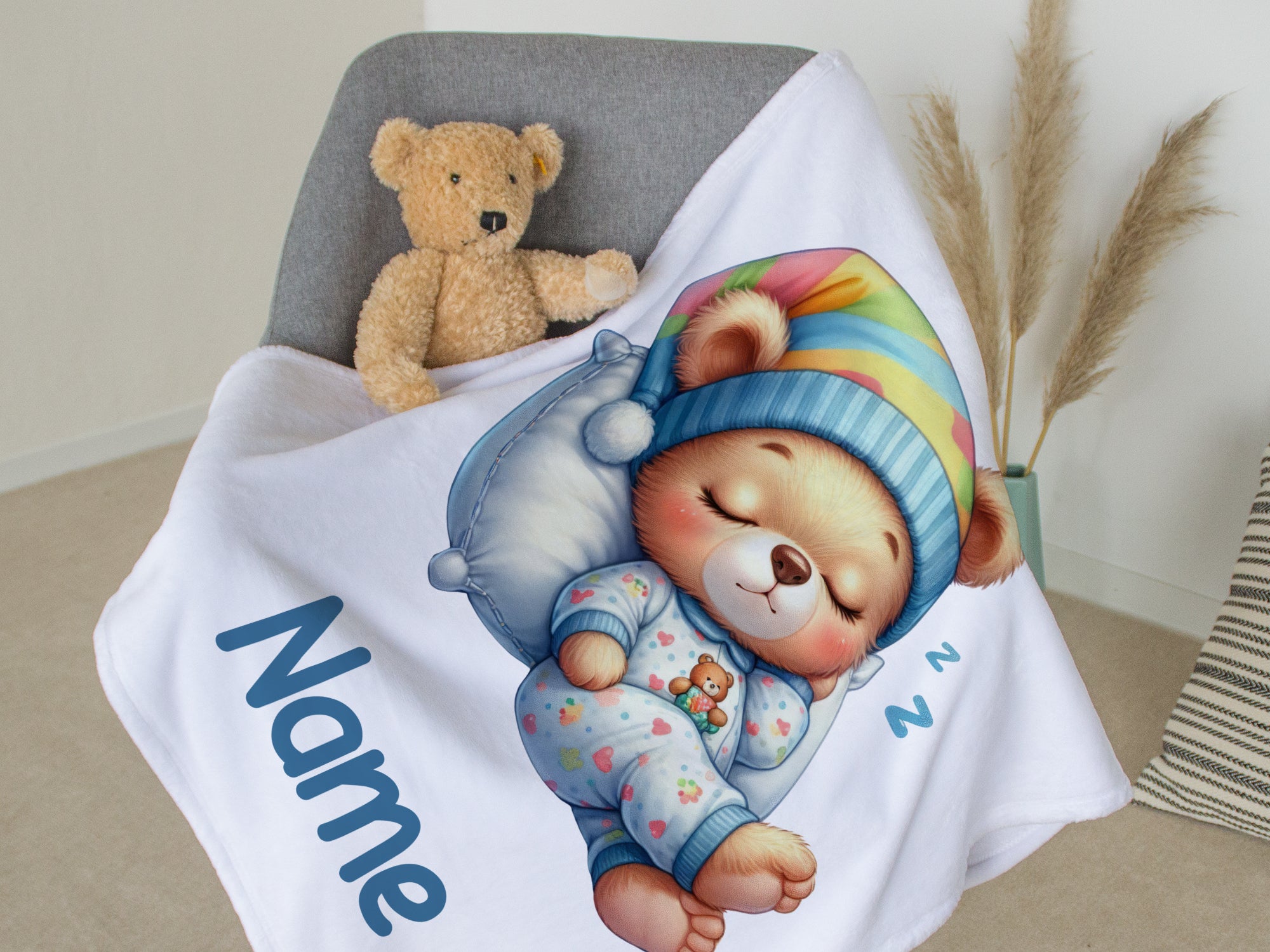 Babydecke mit süßem Bärenmotiv