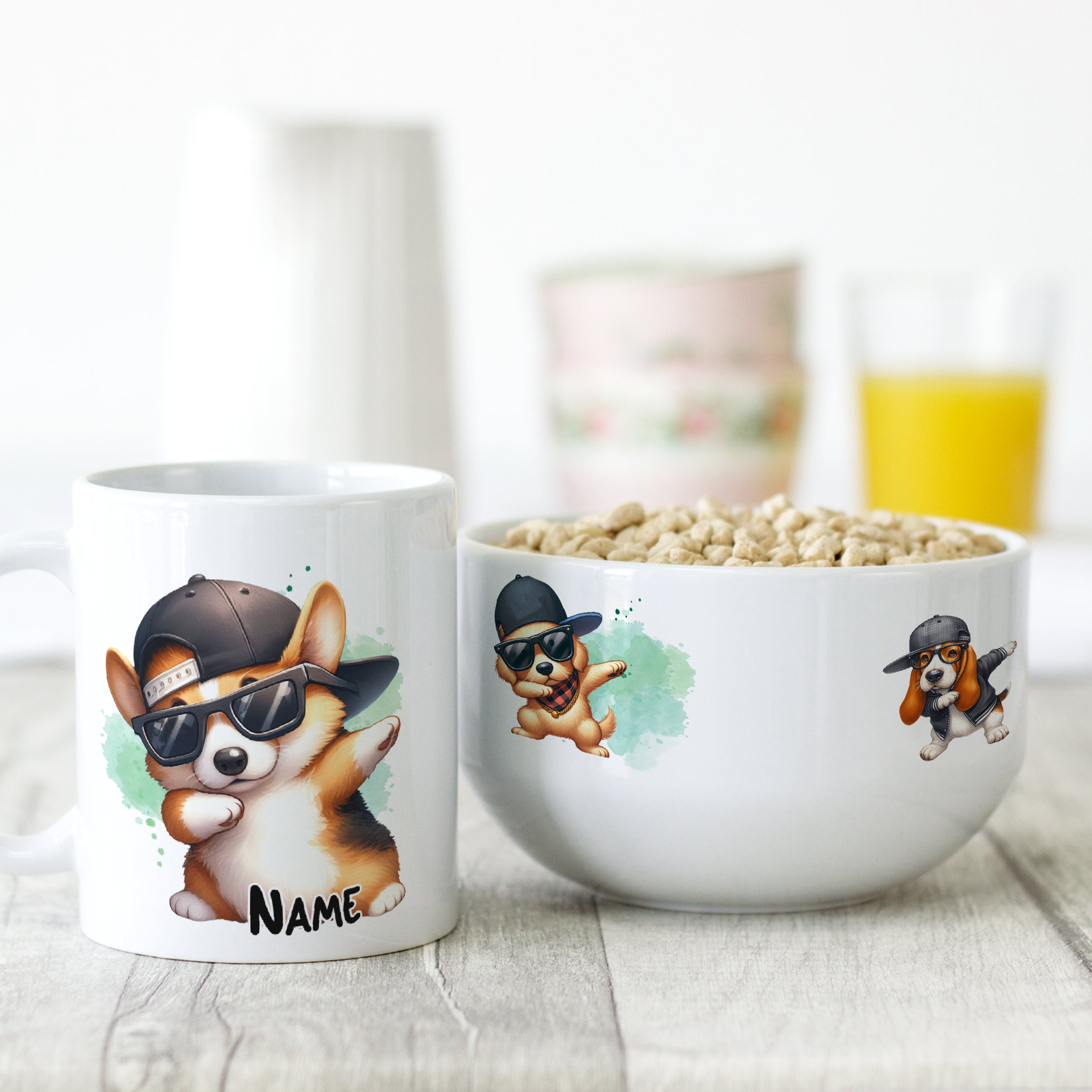 Frühstücksset Coole Hunde mit Sonnenbrille