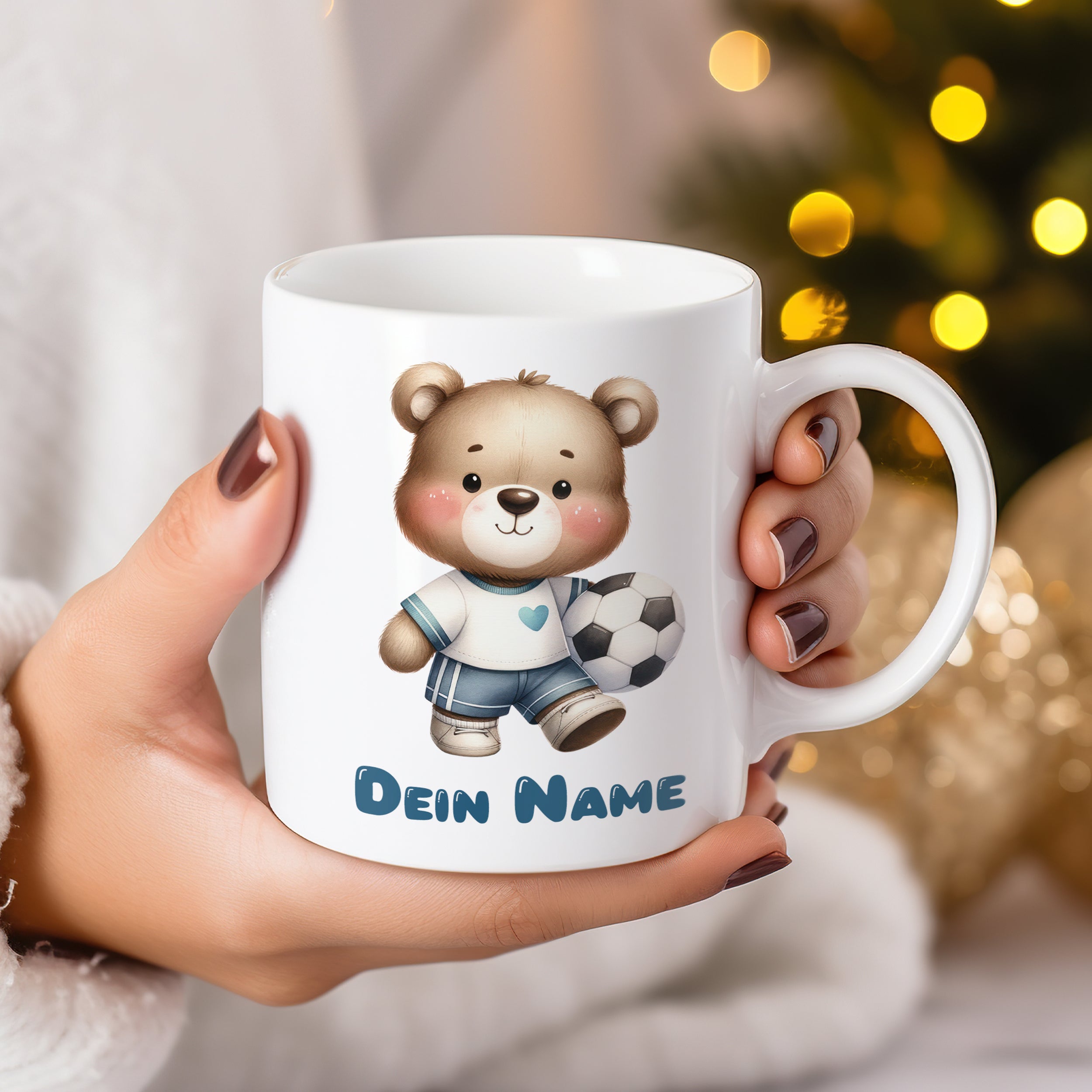 Tasse Bär mit Fußball