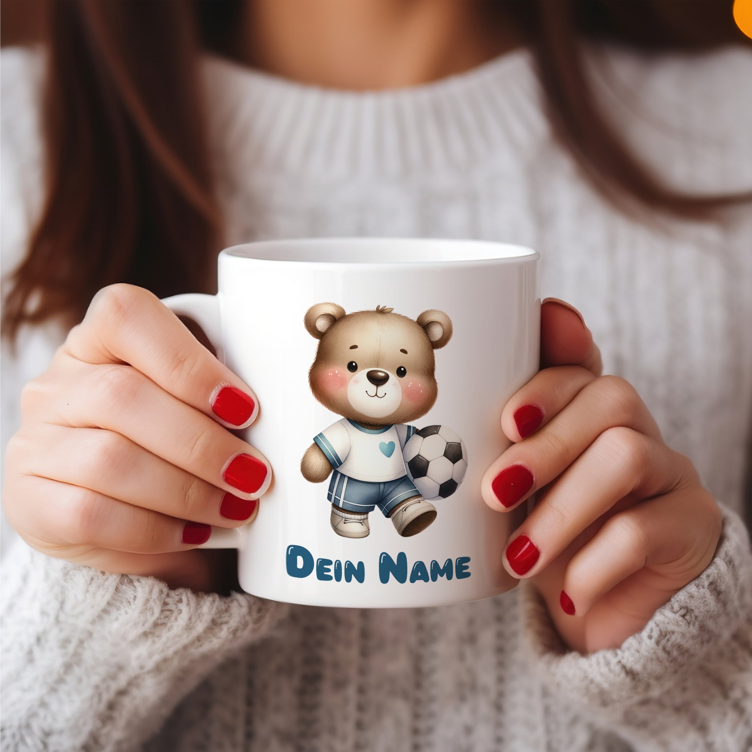 Tasse Bär mit Fußball