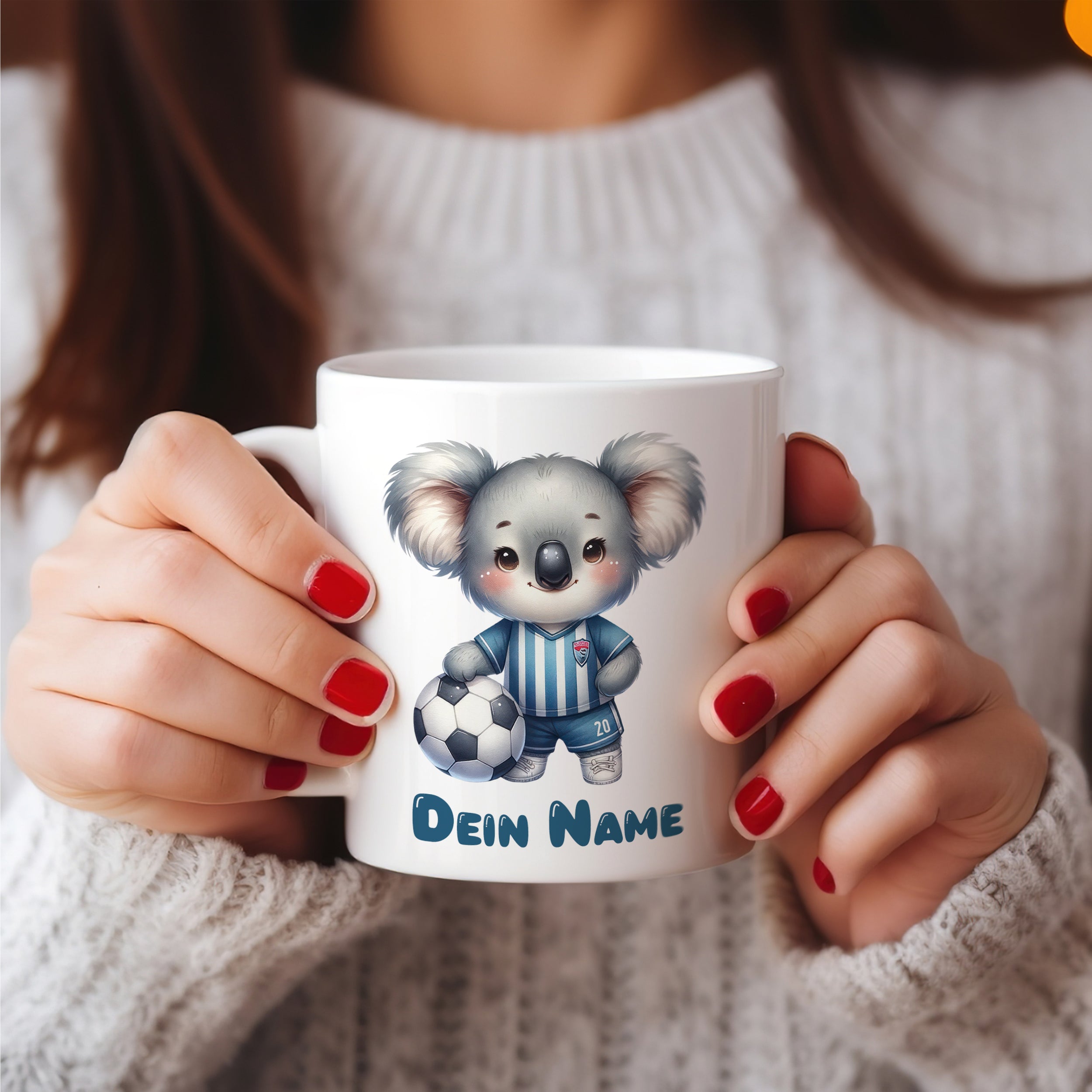 Tasse Koala mit Fußball