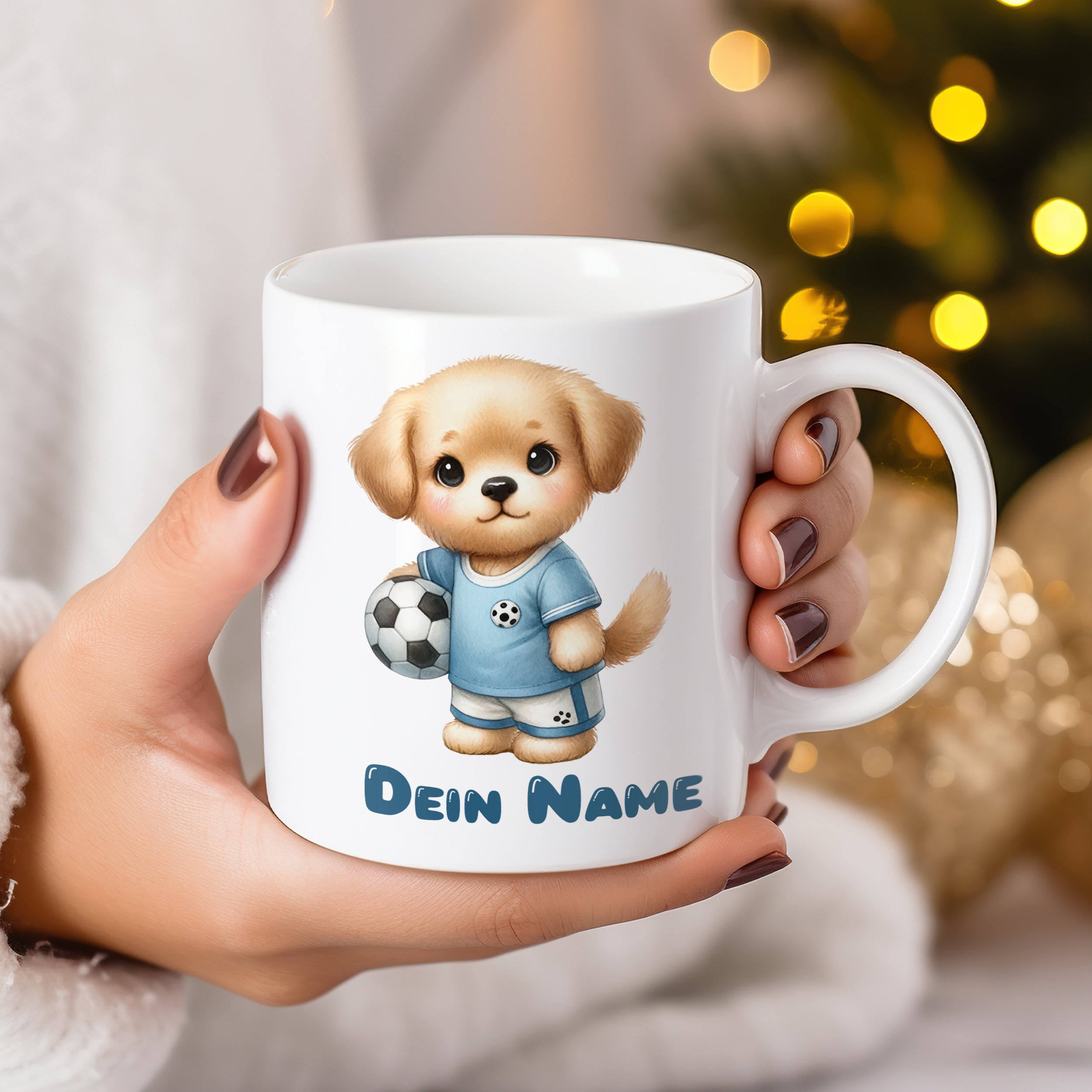 Tasse Hund mit Fußball