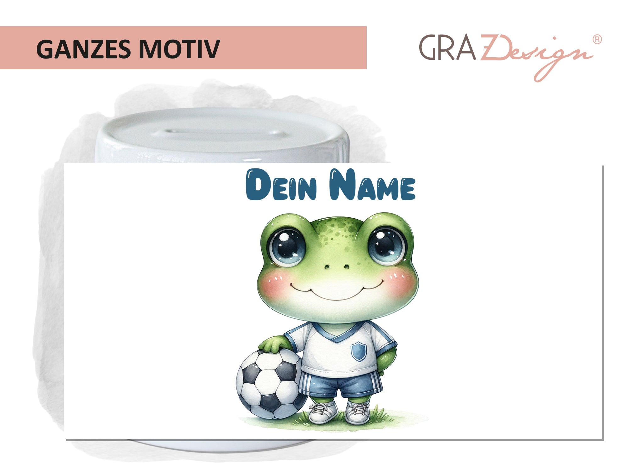 Spardose Frosch mit Fußball