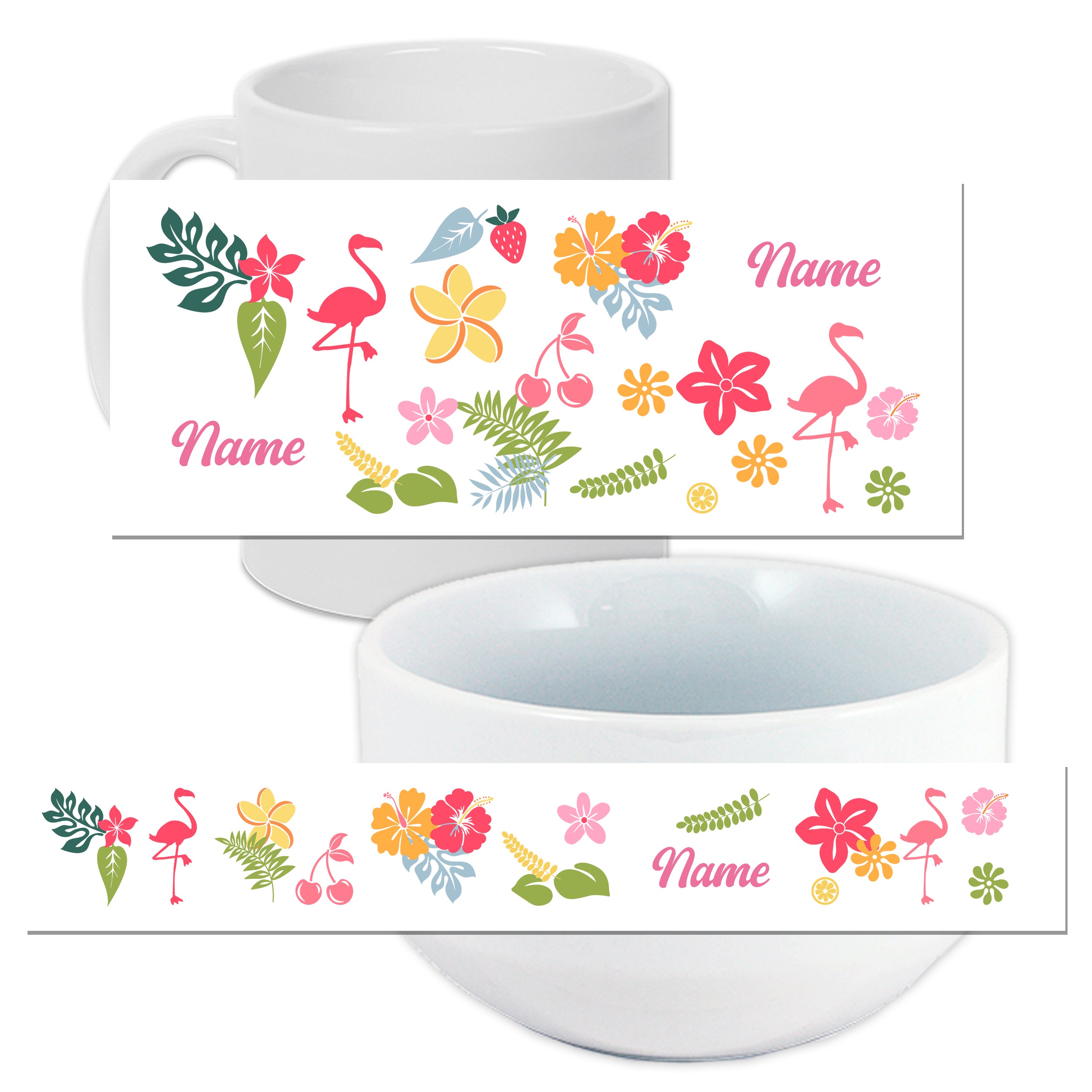 Set Müslischale mit Tasse - Flamingo