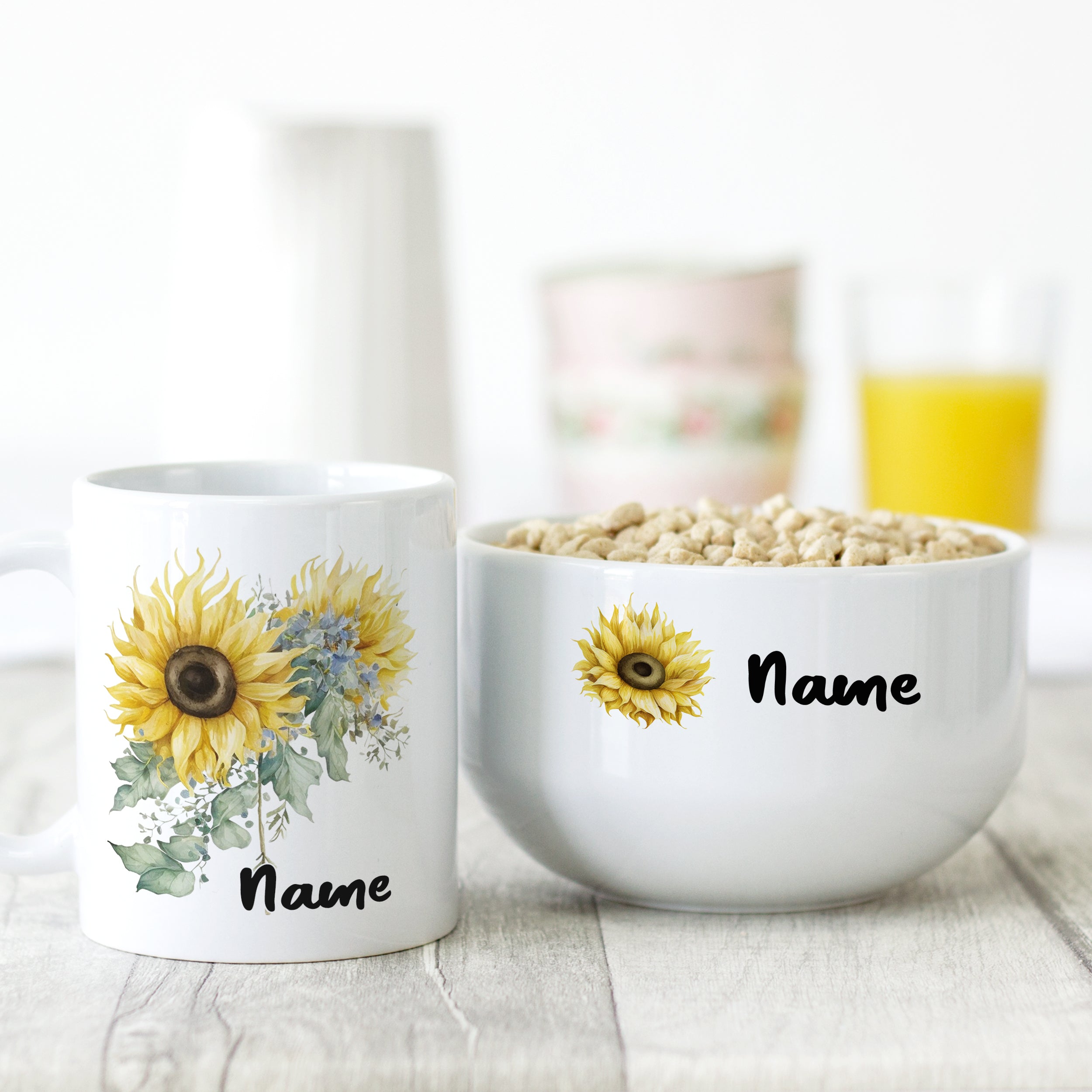 Set Müslischale mit Tasse Sonnenblume