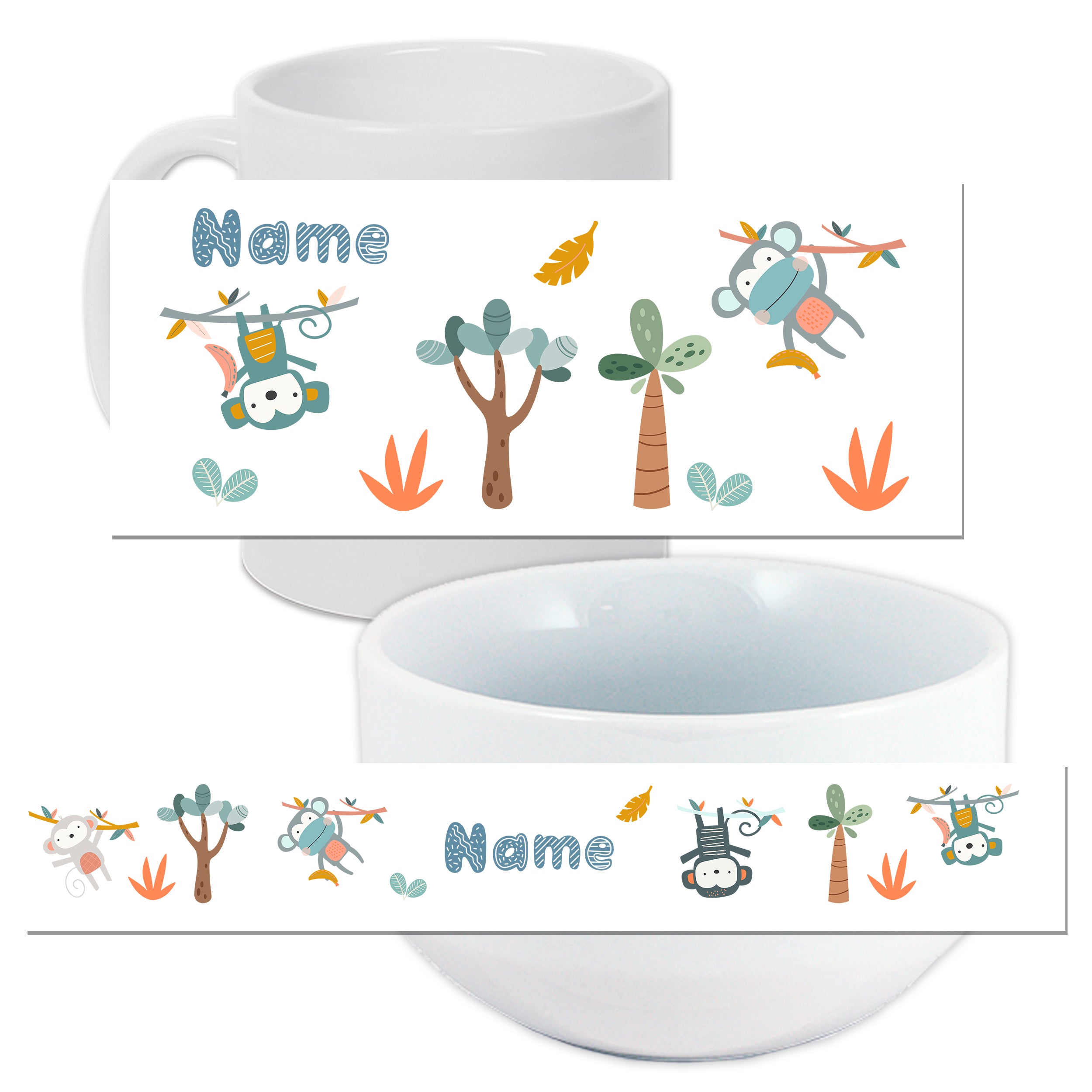 Set Müslischale mit Tasse Wilde Affen