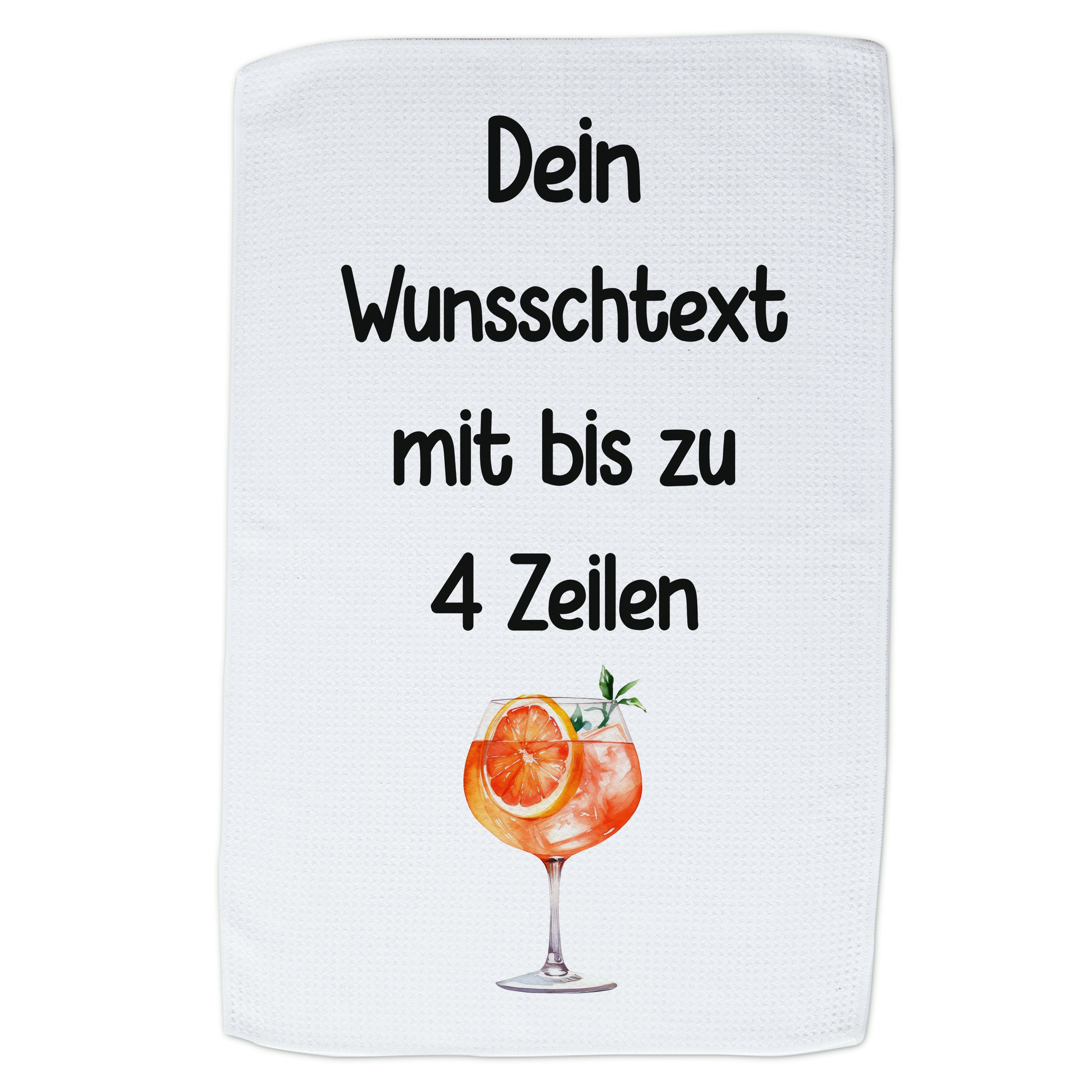 Geschirrtuch Cocktail - Wunschtext bis zu 4 Zeilen