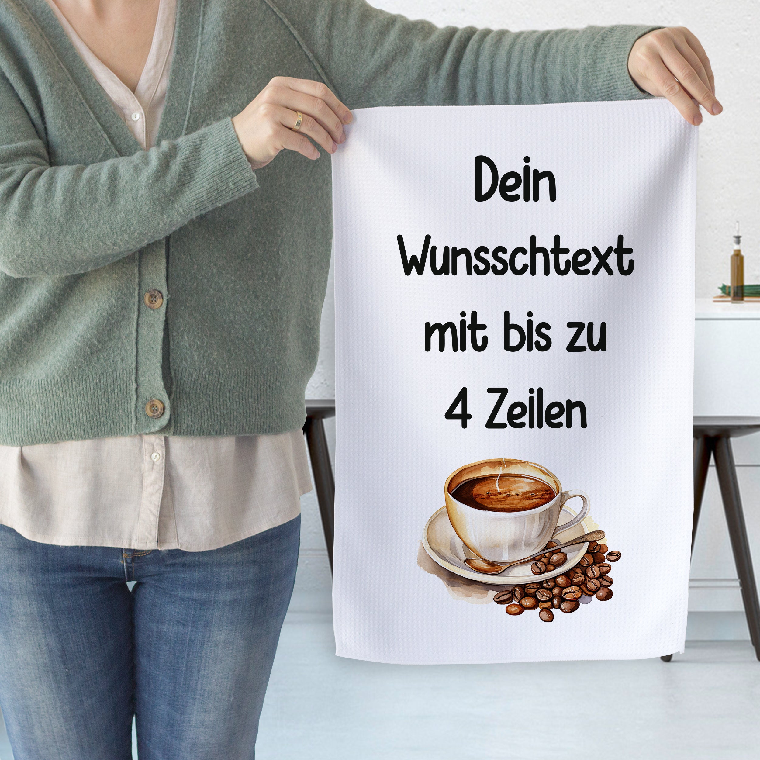 Geschirrtuch mit Kaffeetasse