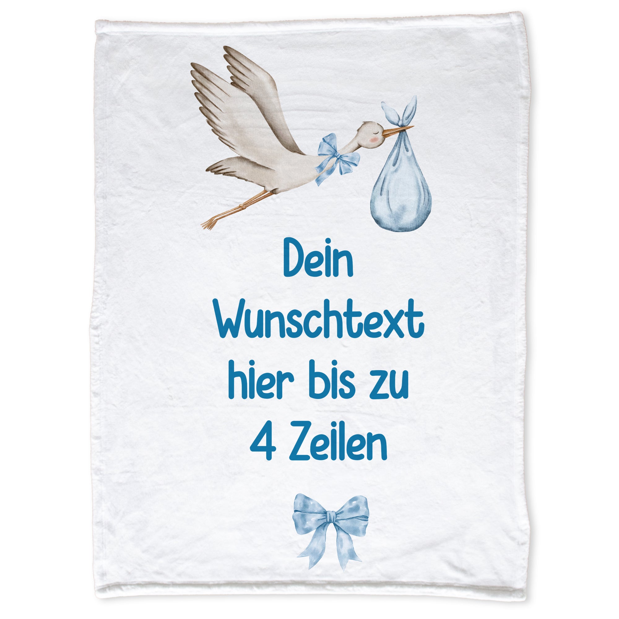 Babydecke mit Storch - Ein kuscheliger Empfang fürs Neugeborene