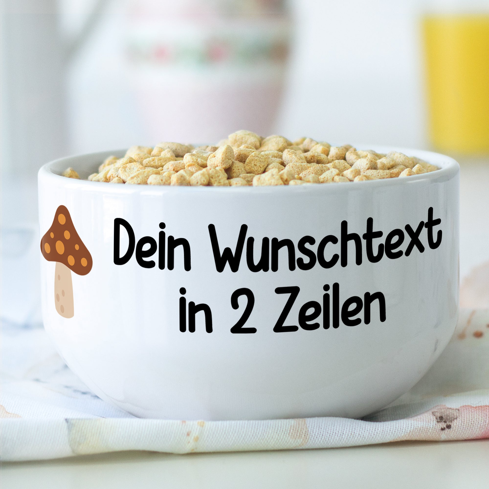 Müslischale mit Name oder Text selbst gestalten