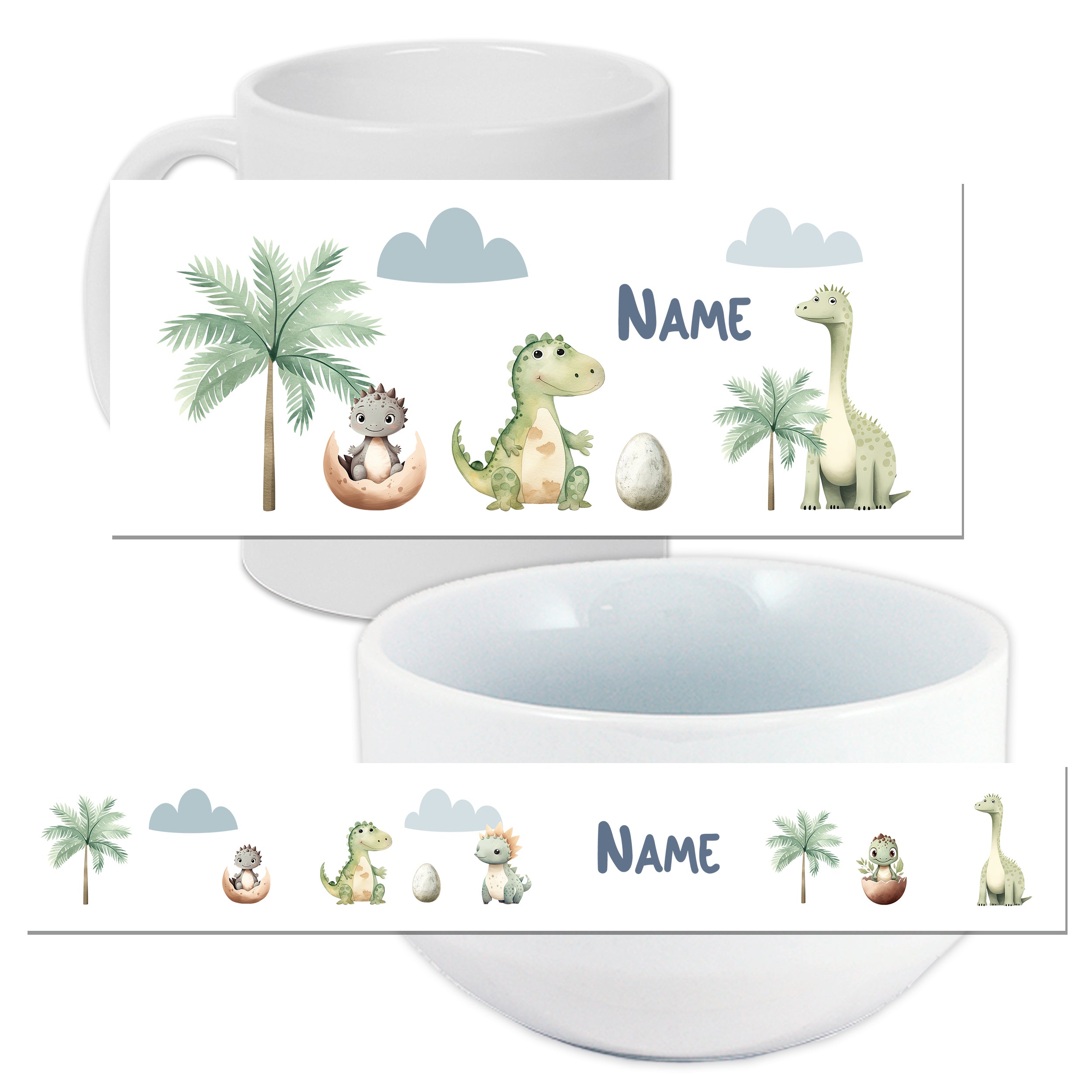 Set Müslischale mit Tasse - Dinosaurier