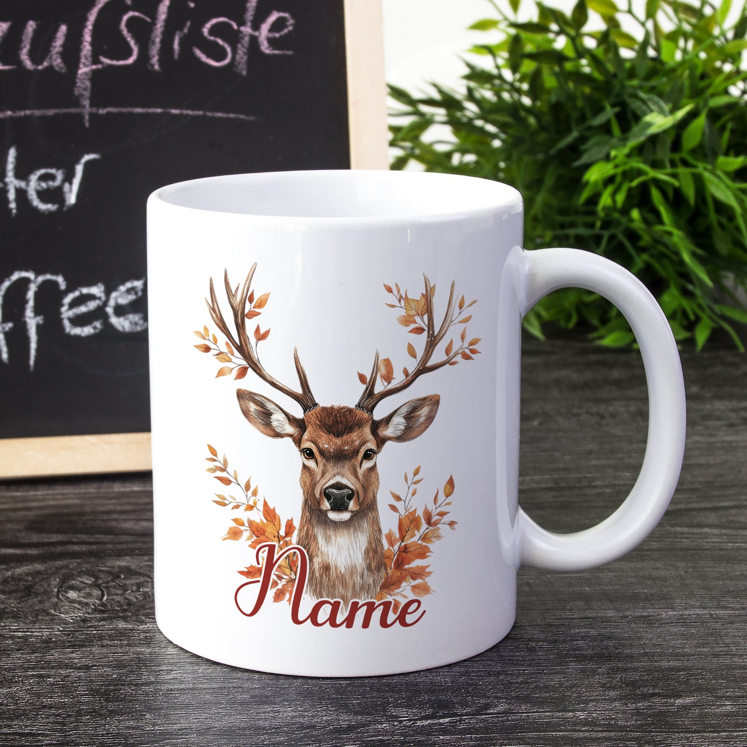 Tasse Hirsch im Herbst