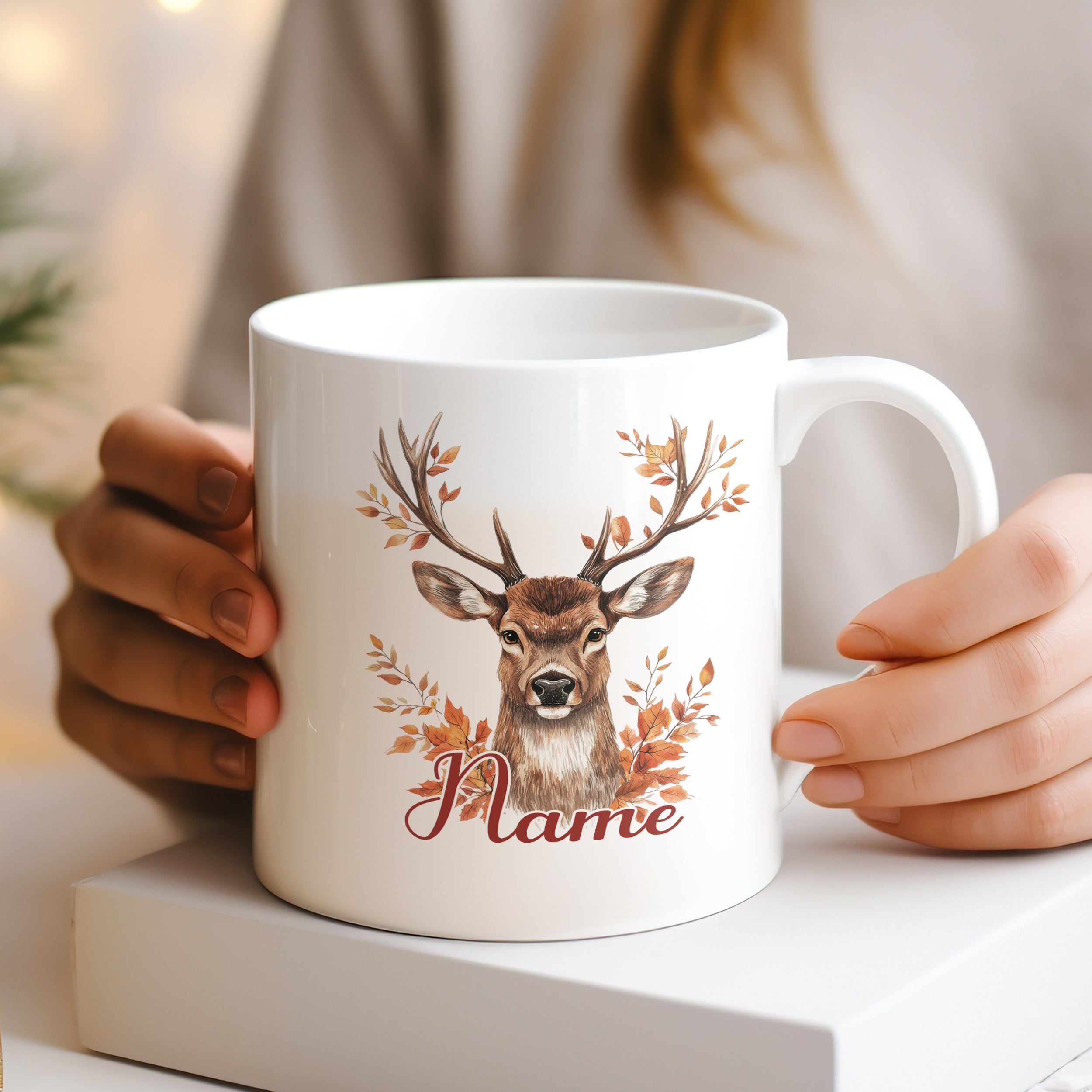 Tasse Hirsch im Herbst