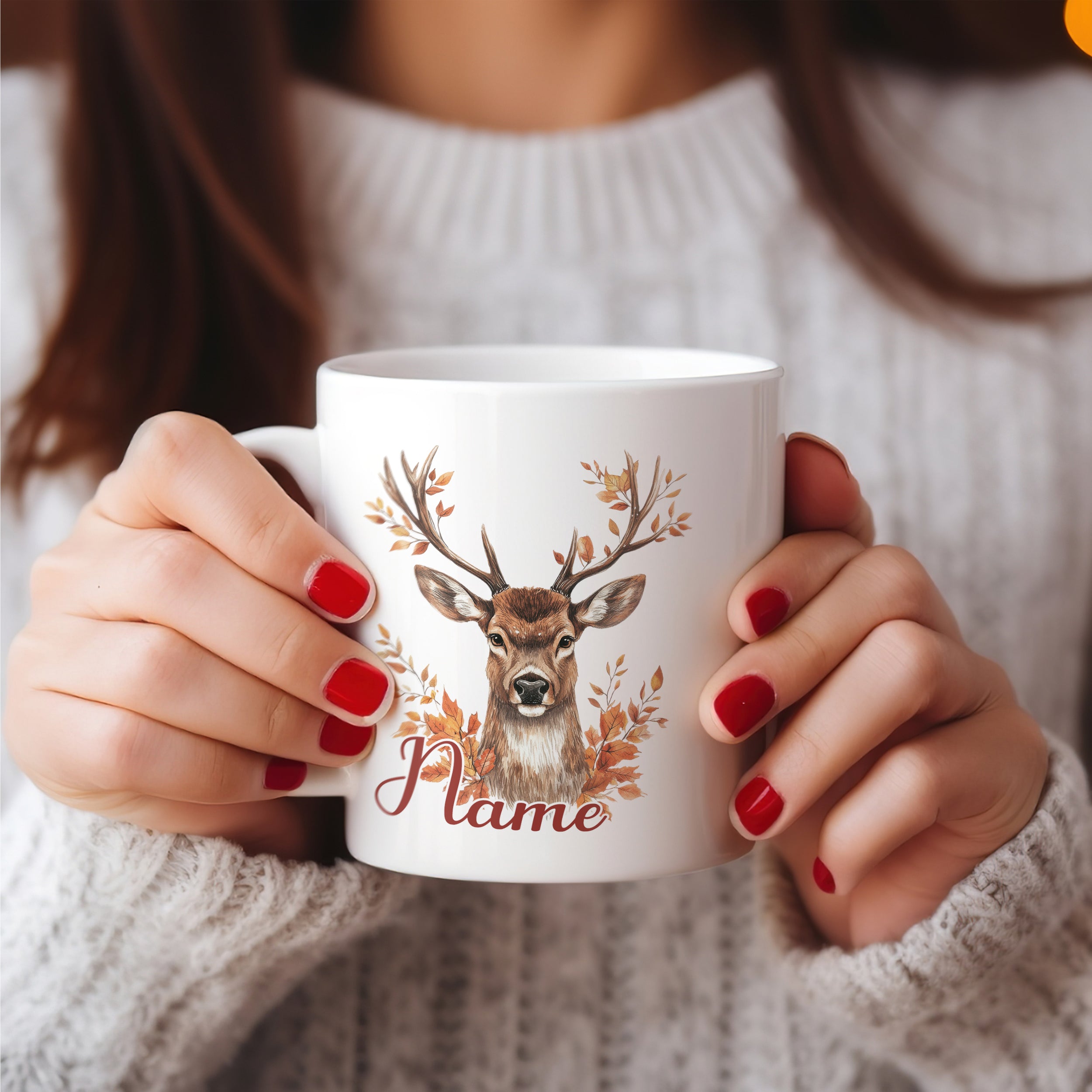 Tasse Hirsch im Herbst