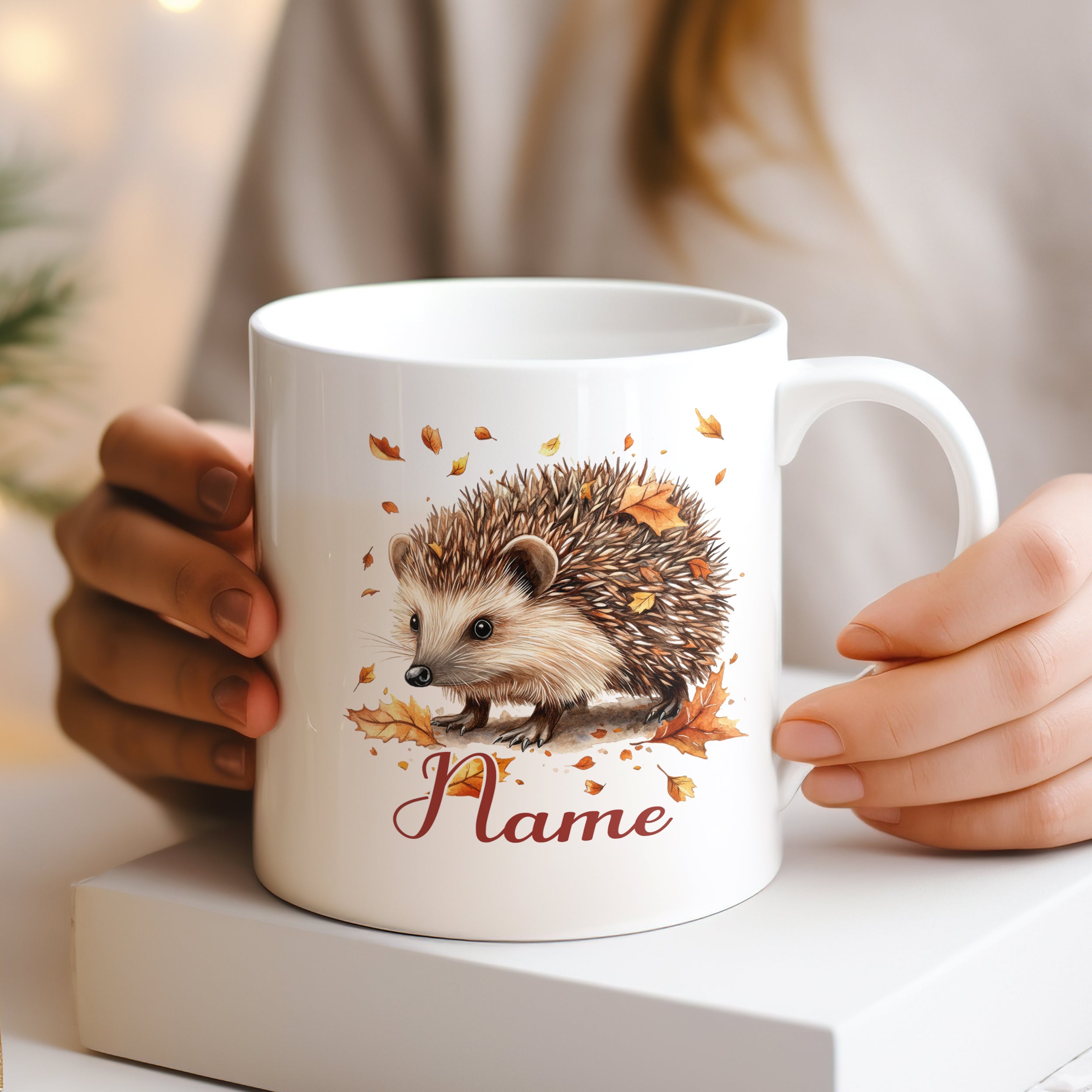Tasse Igel im Herbst