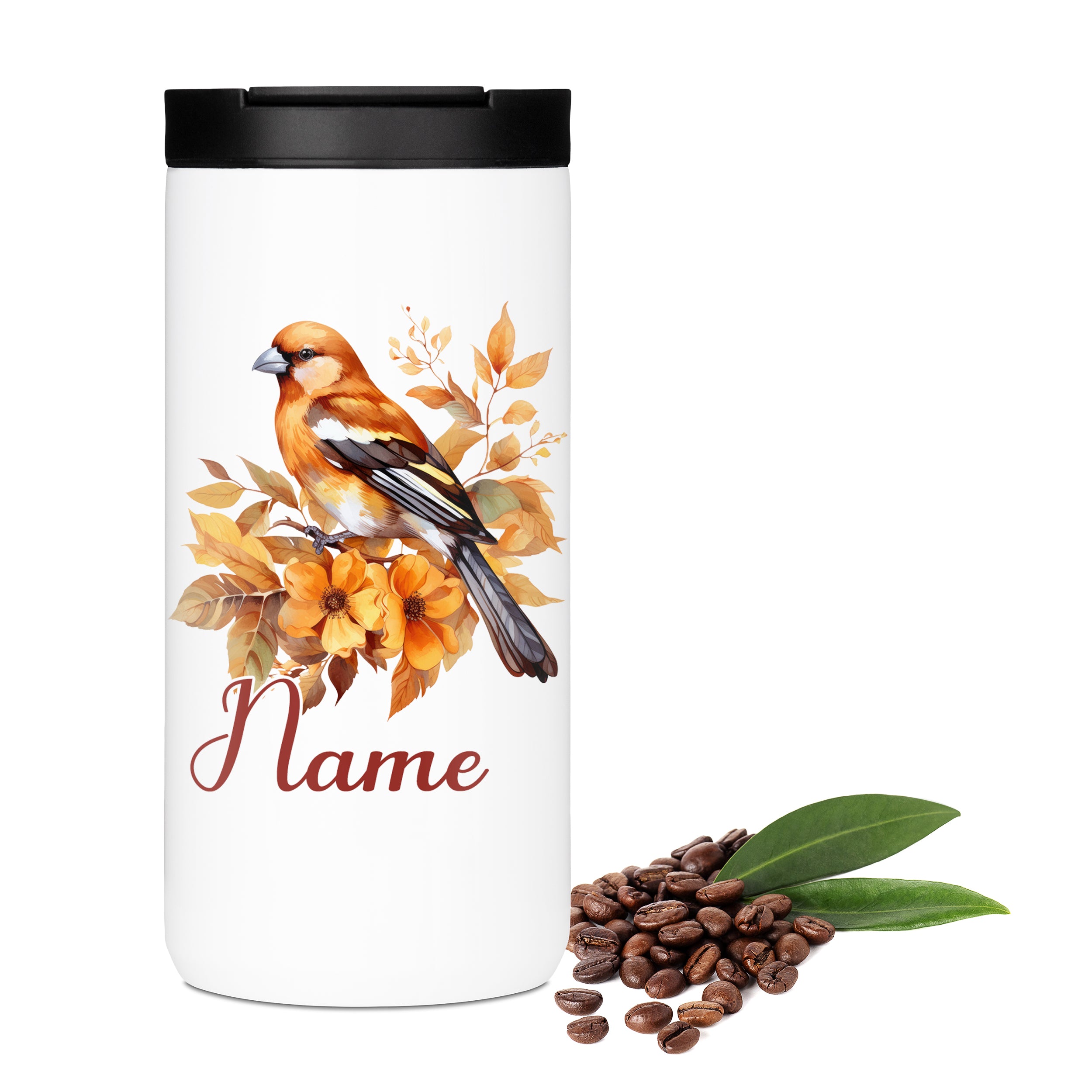 Kaffeebecher mit Rotkehlchen