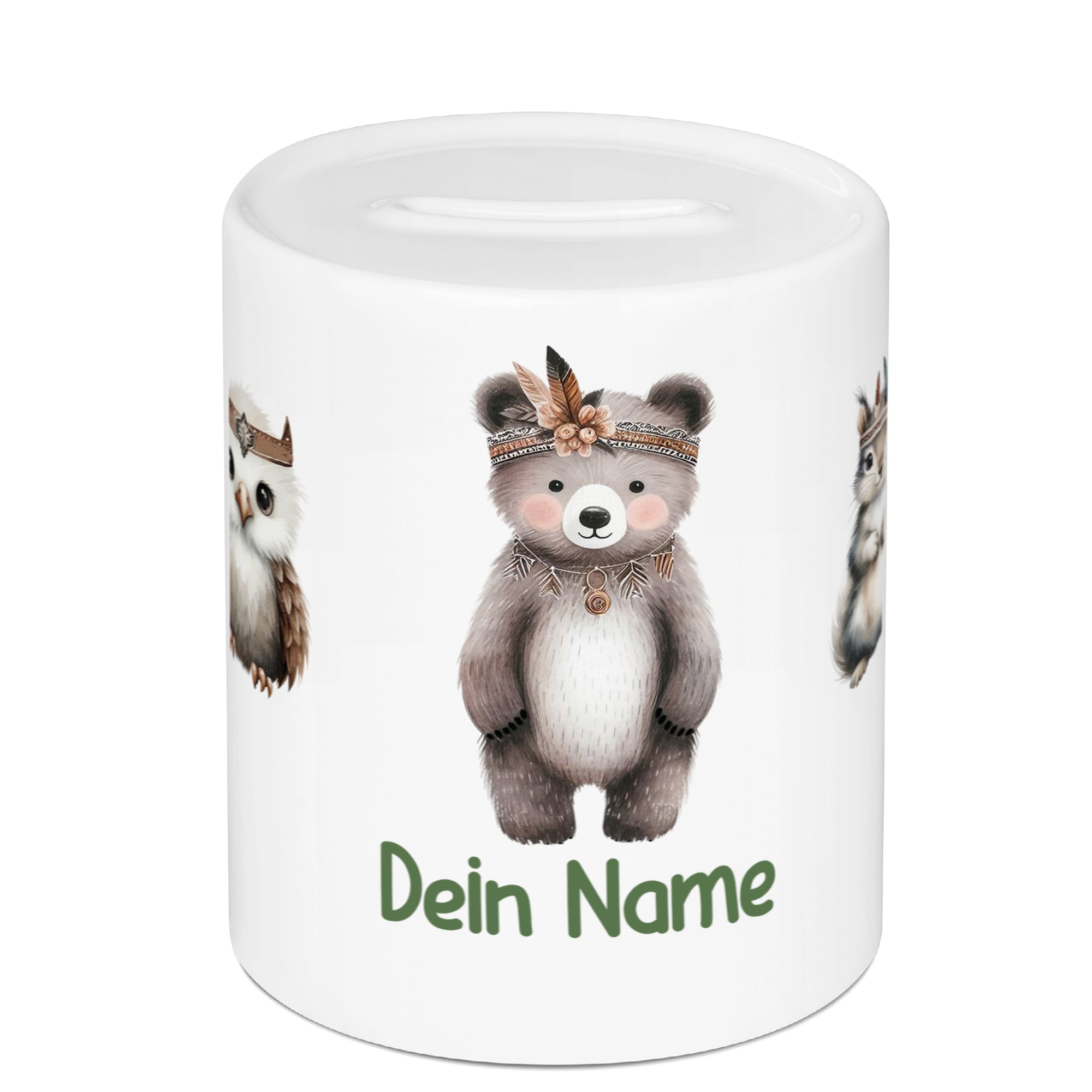 Spardose Bärenfreunde mit Federn