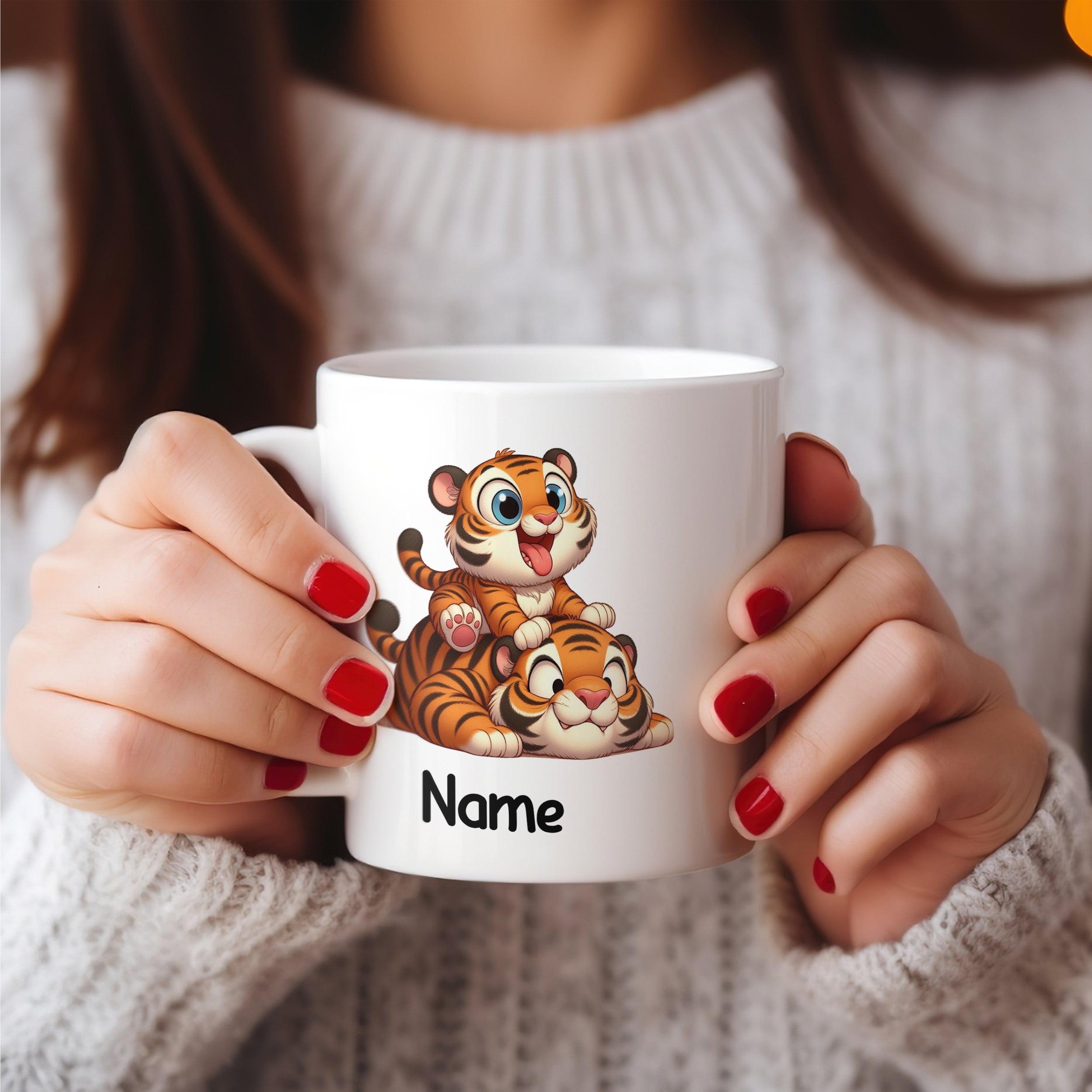 Tasse mit süßen Tigern