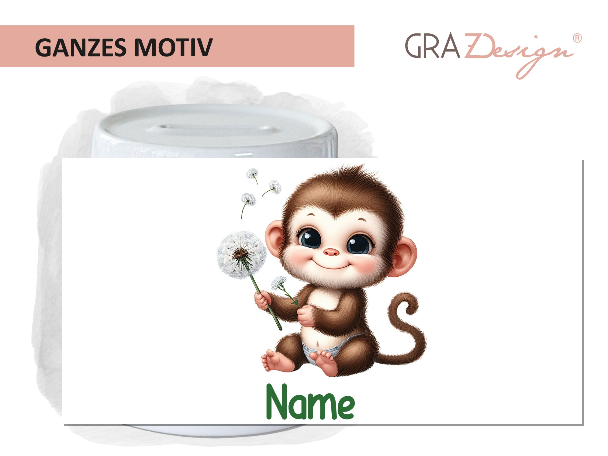 Spardose mit frechem Affen