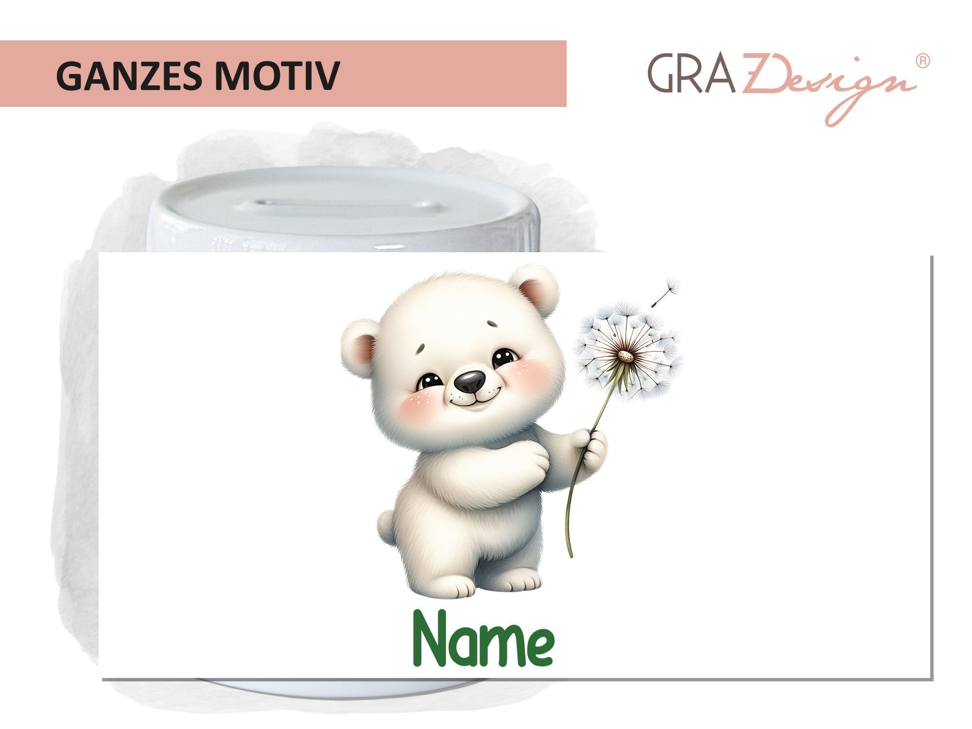 Spardose mit süßem Bärenmotiv