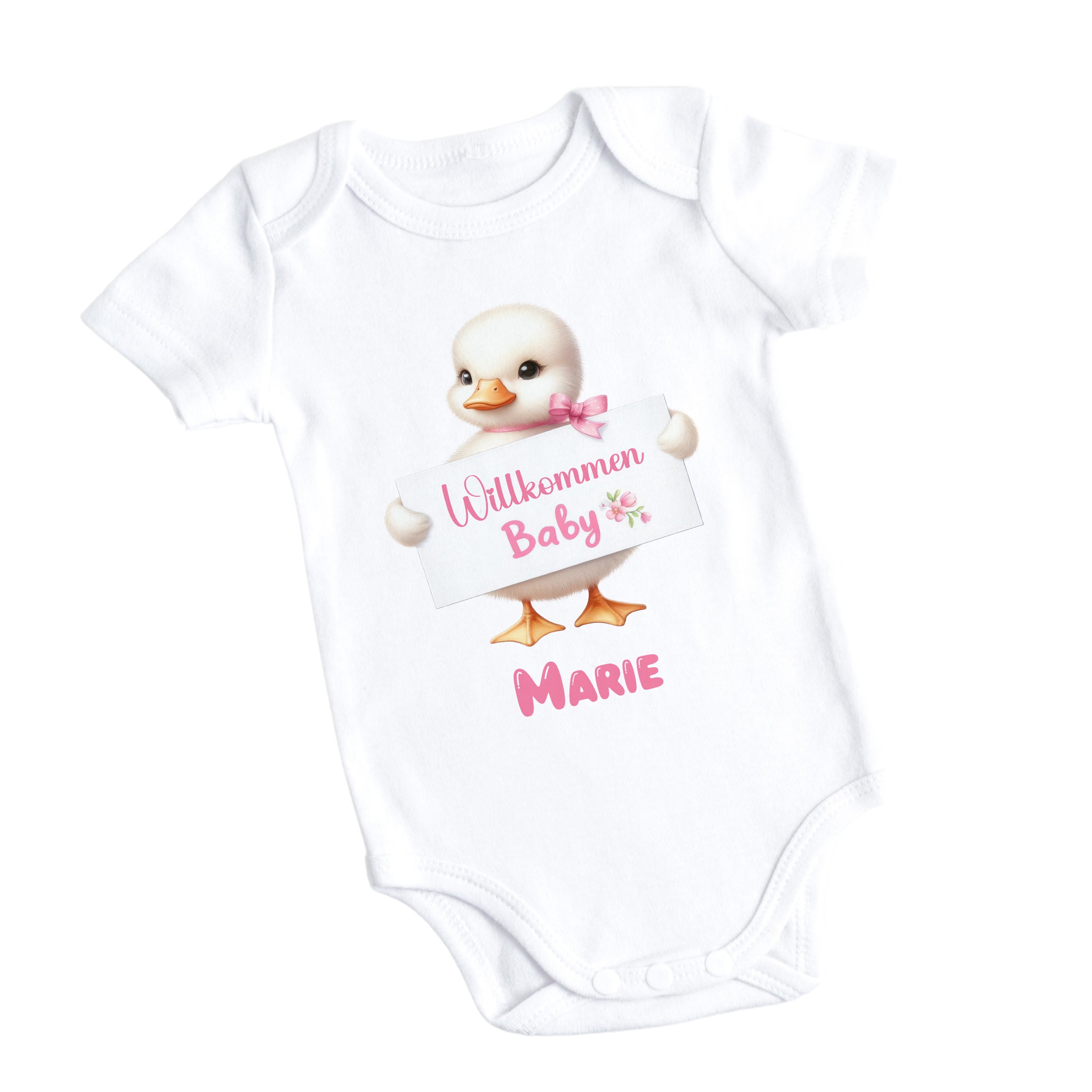 Babybody mit Entchen-Motiv - Willkommen, kleines Wunder!
