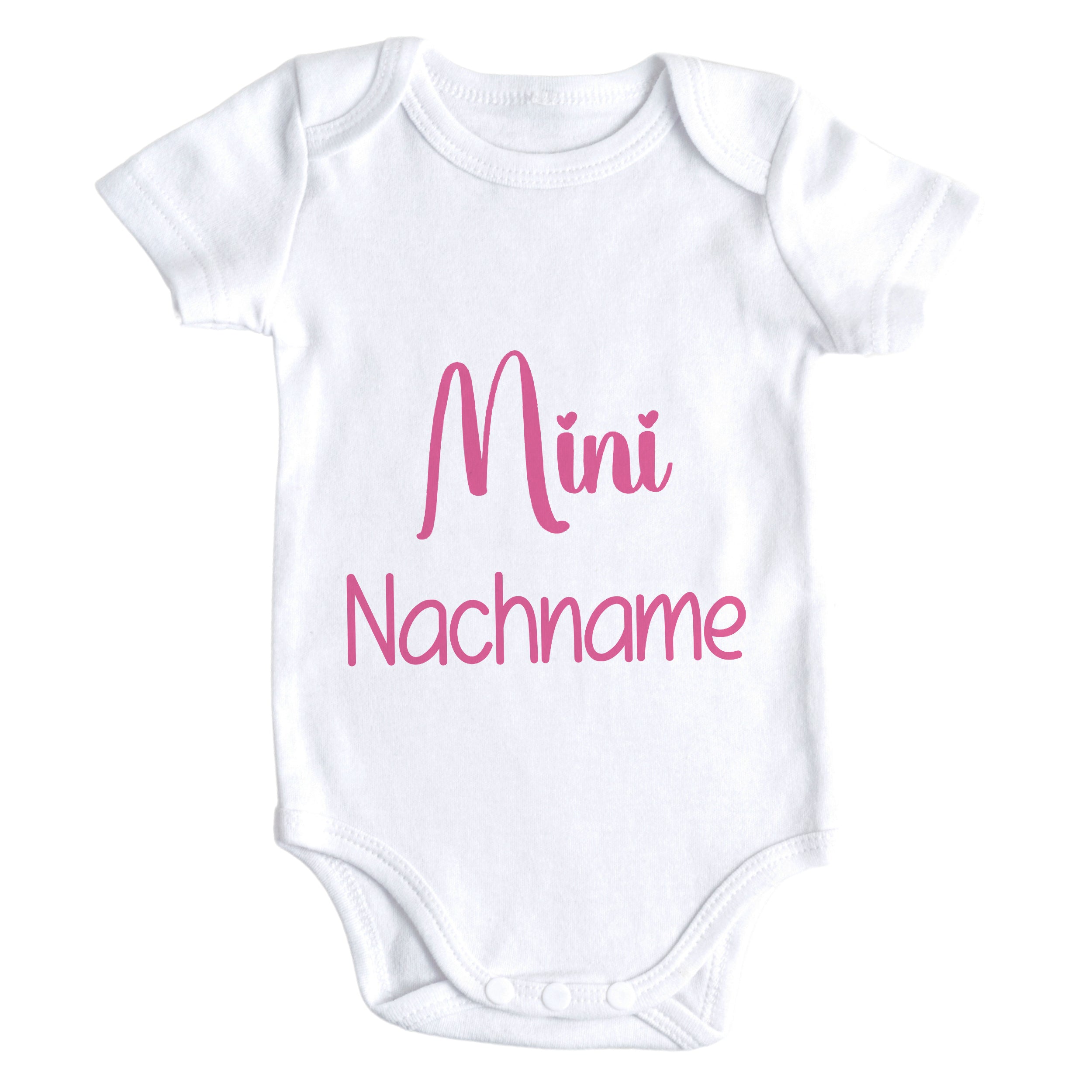 Babybody Mini Nachname in rosa