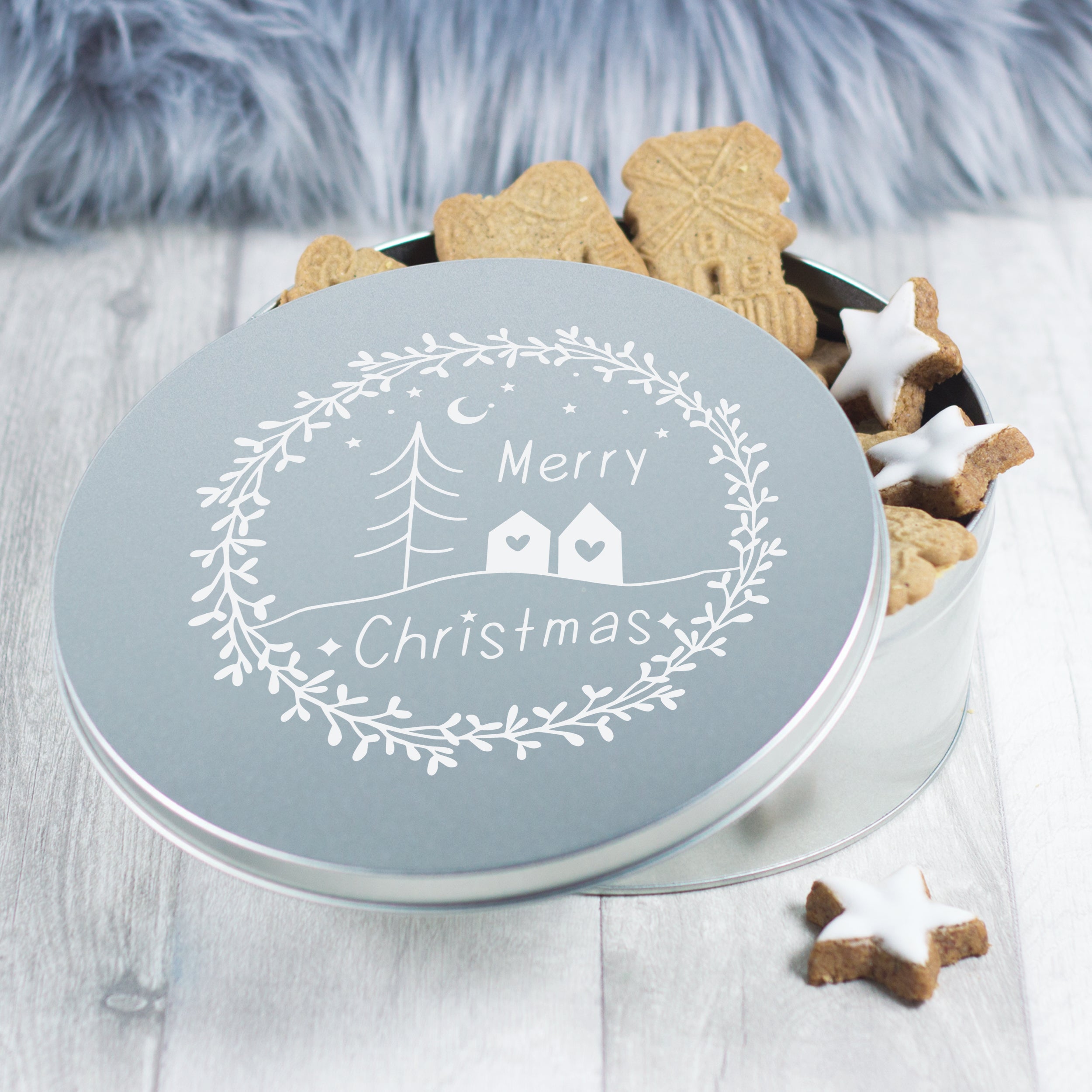 Keksdose mit Weihnachtsmotiv - Für besinnliche Festtage