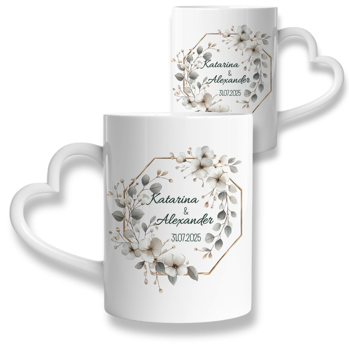 Tasse Herzhenkel personalisiert