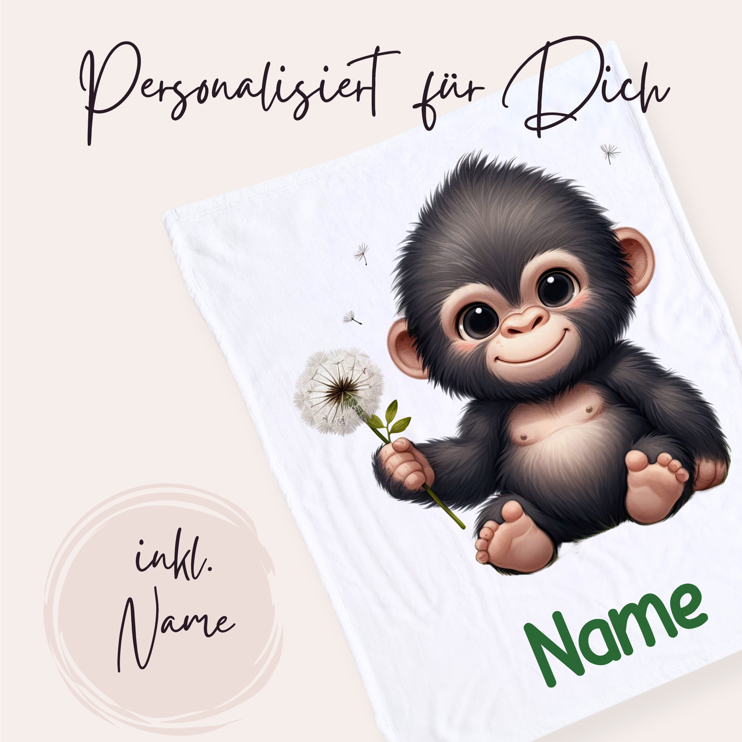 Babydecke mit Babygorilla