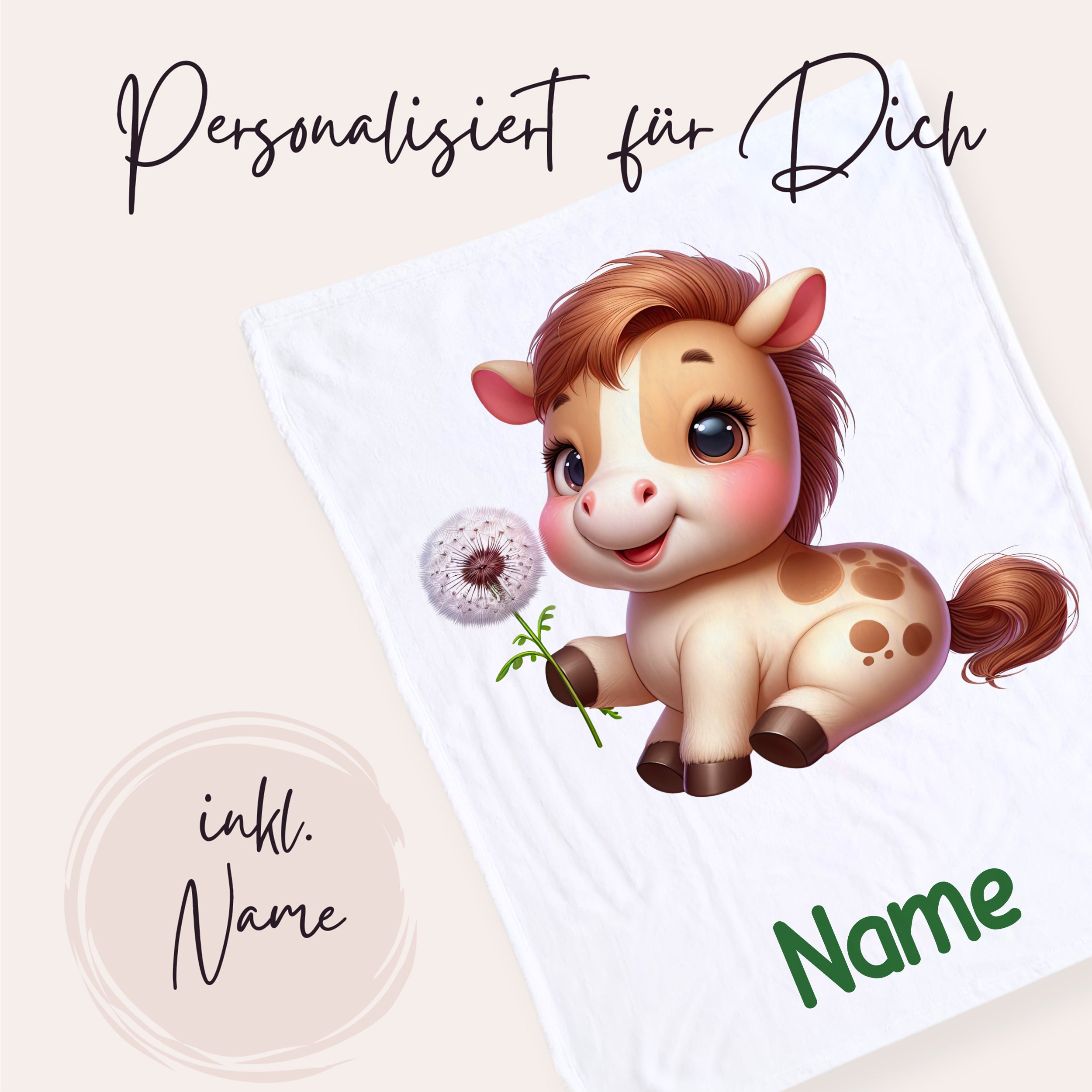 Babydecke mit süßem Fohlen