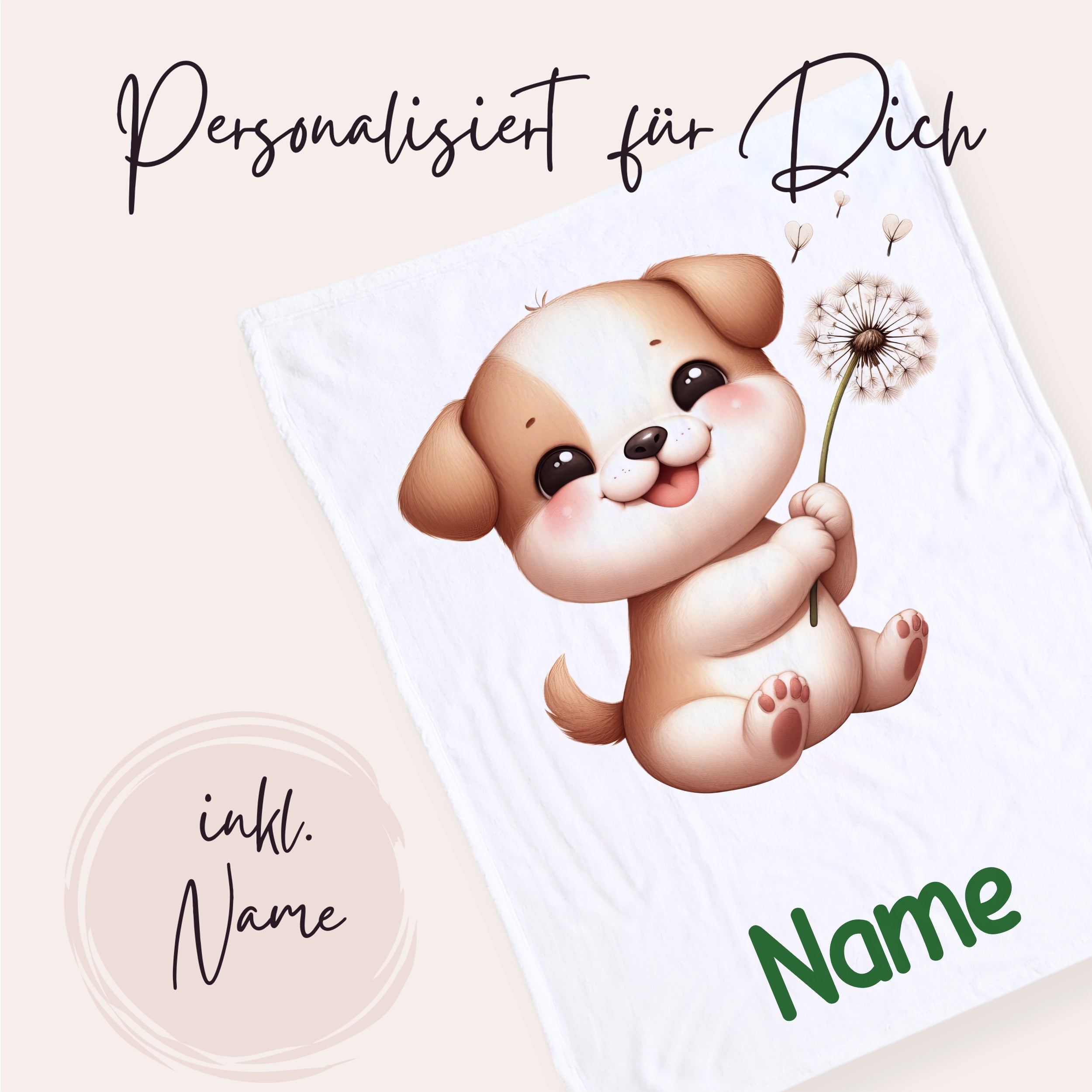 Babydecke mit Hundemotiv