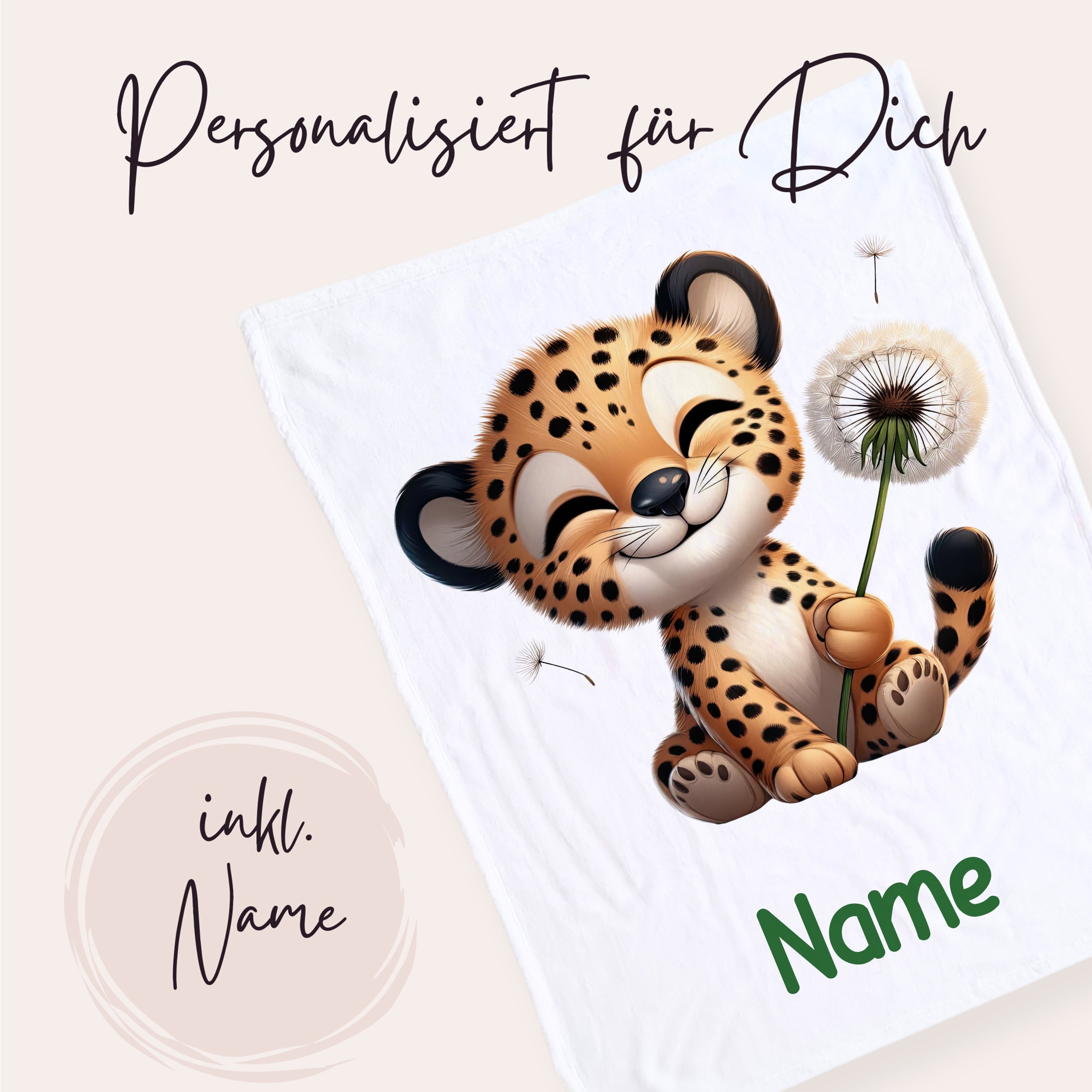 Babydecke mit niedlichem Leopardenmotiv