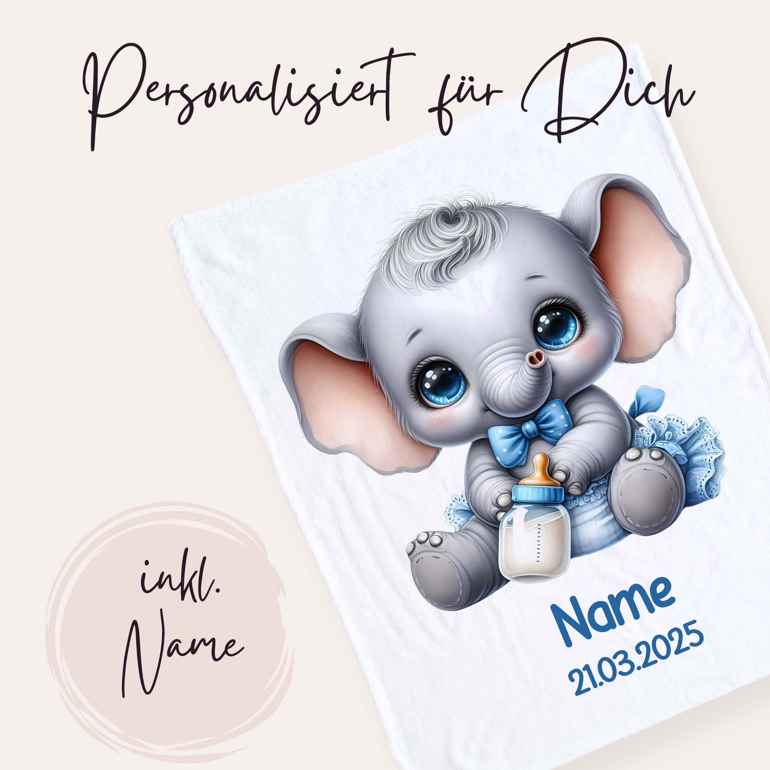 Babydecke mit niedlichem Elefanten