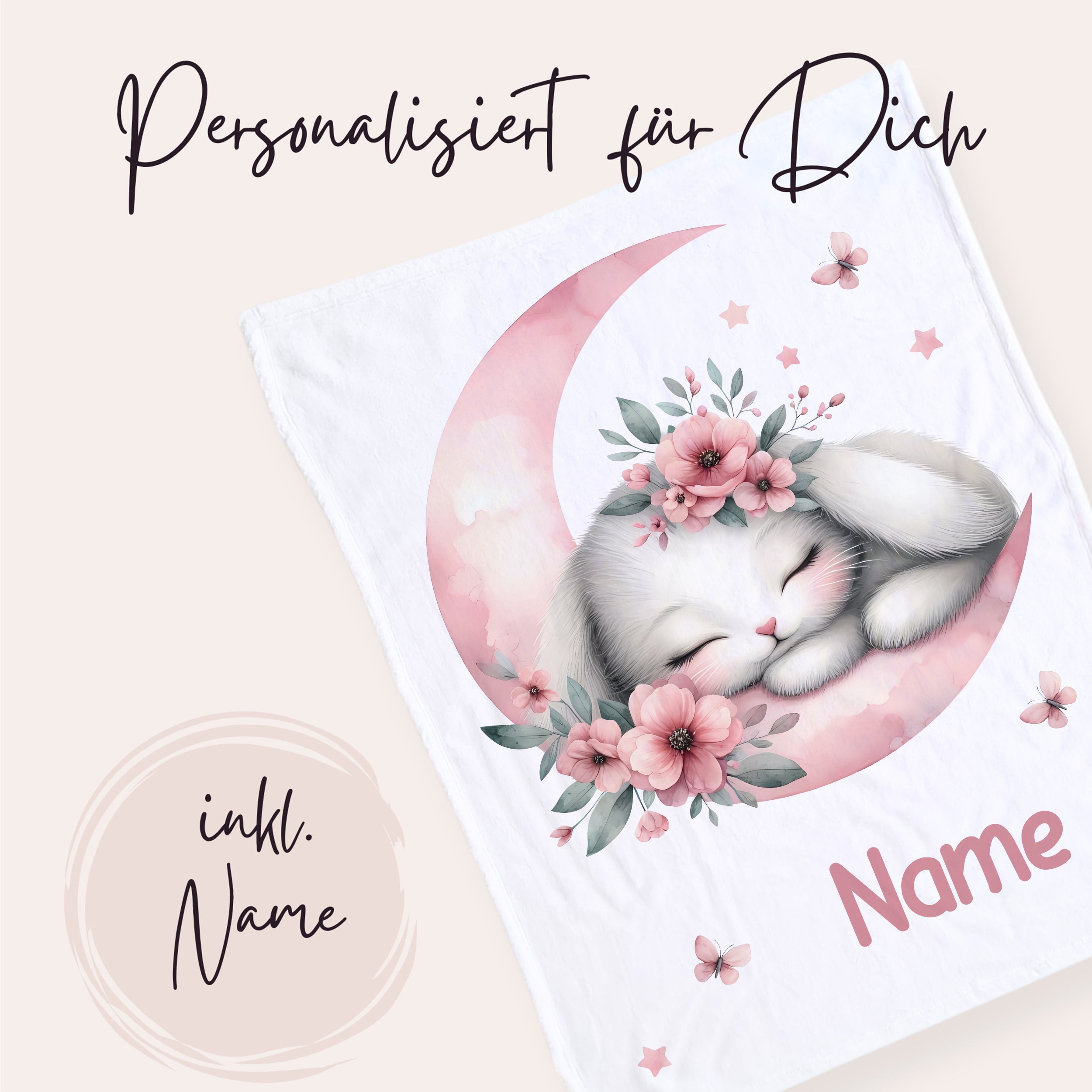 Babydecke mit schlafendem Kaninchen