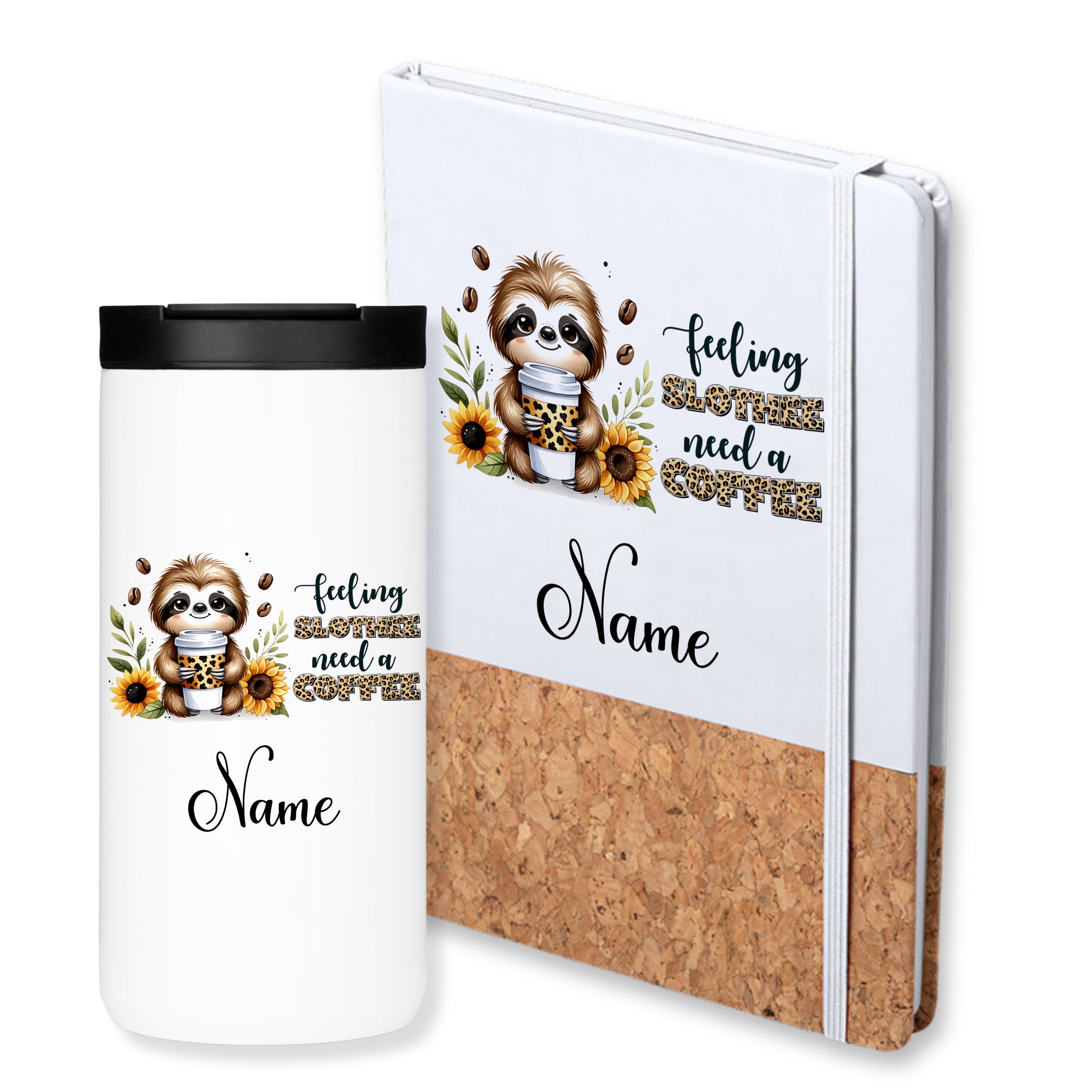 Kaffeebecher mit Notizbuch - Für Sloth-Liebhaber