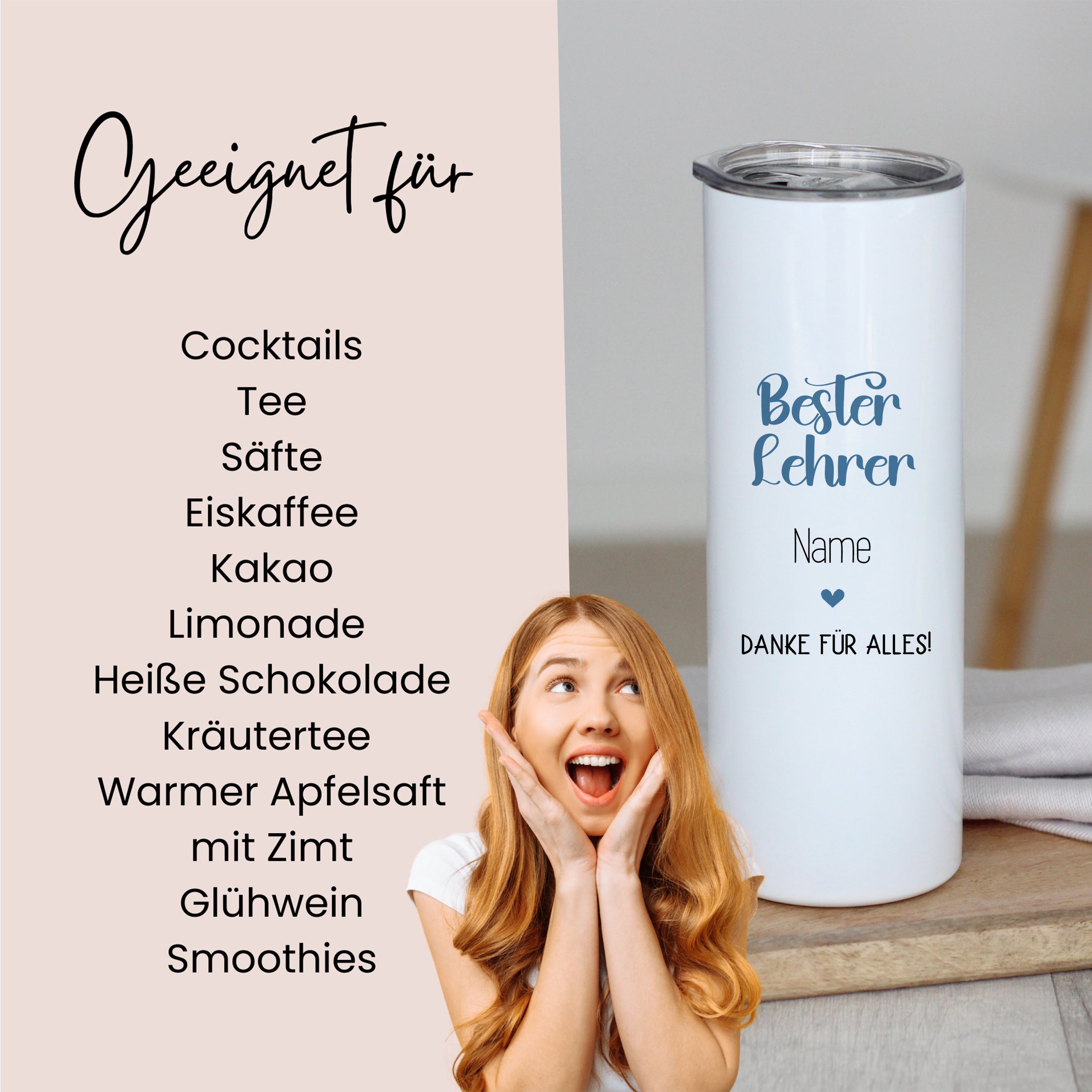 Thermobecher Bester Lehrer - Danke für alles!